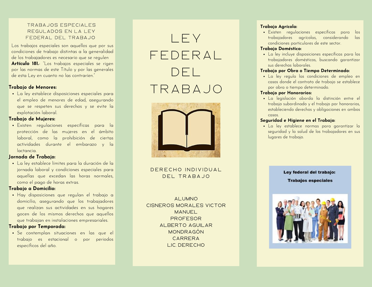 A6 Tríptico Ley Federal Del Trabajo - Alumno Cisneros Morales Victor ...