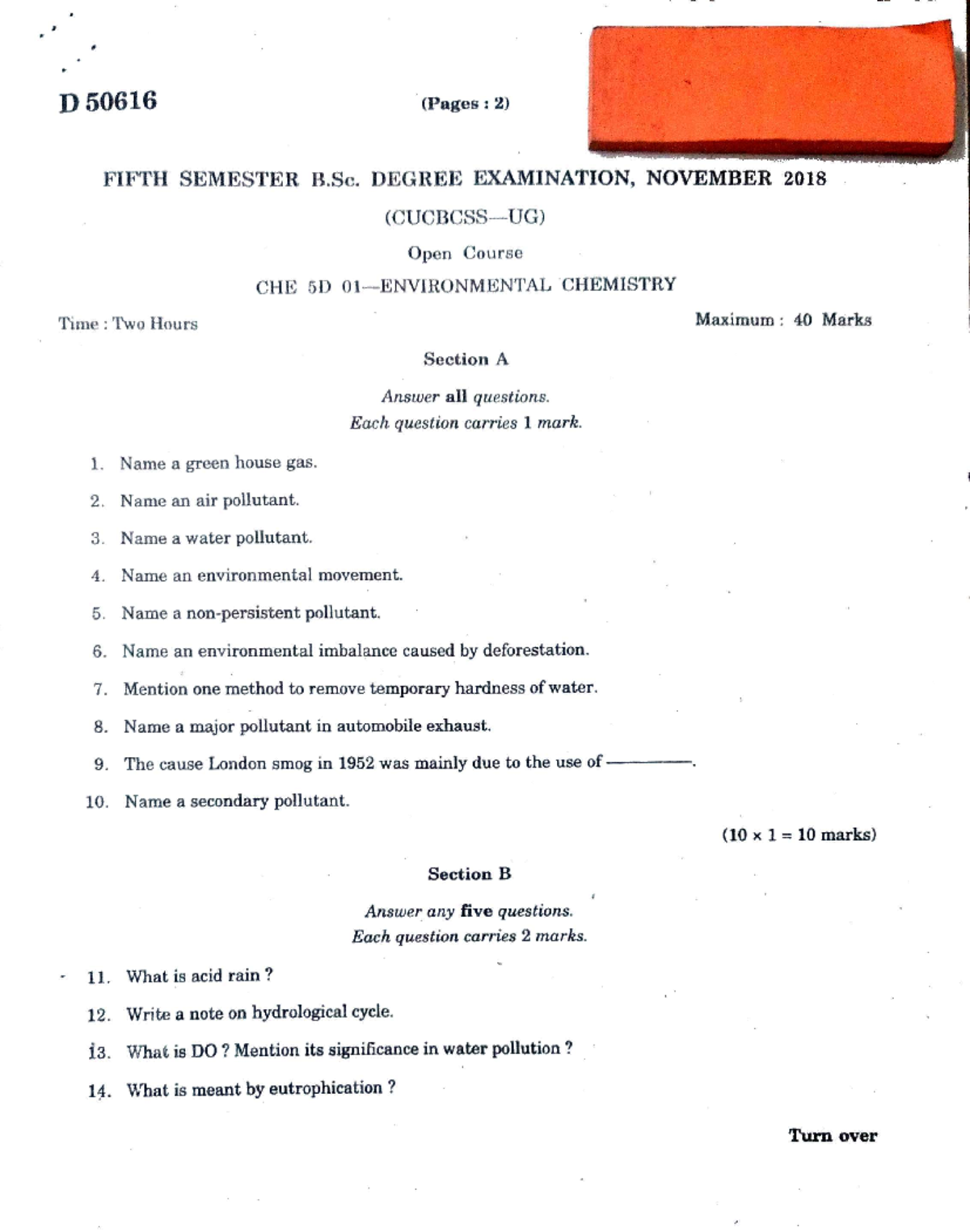 5th sem degree physics - Previous year question paper - Bsc Physics ...