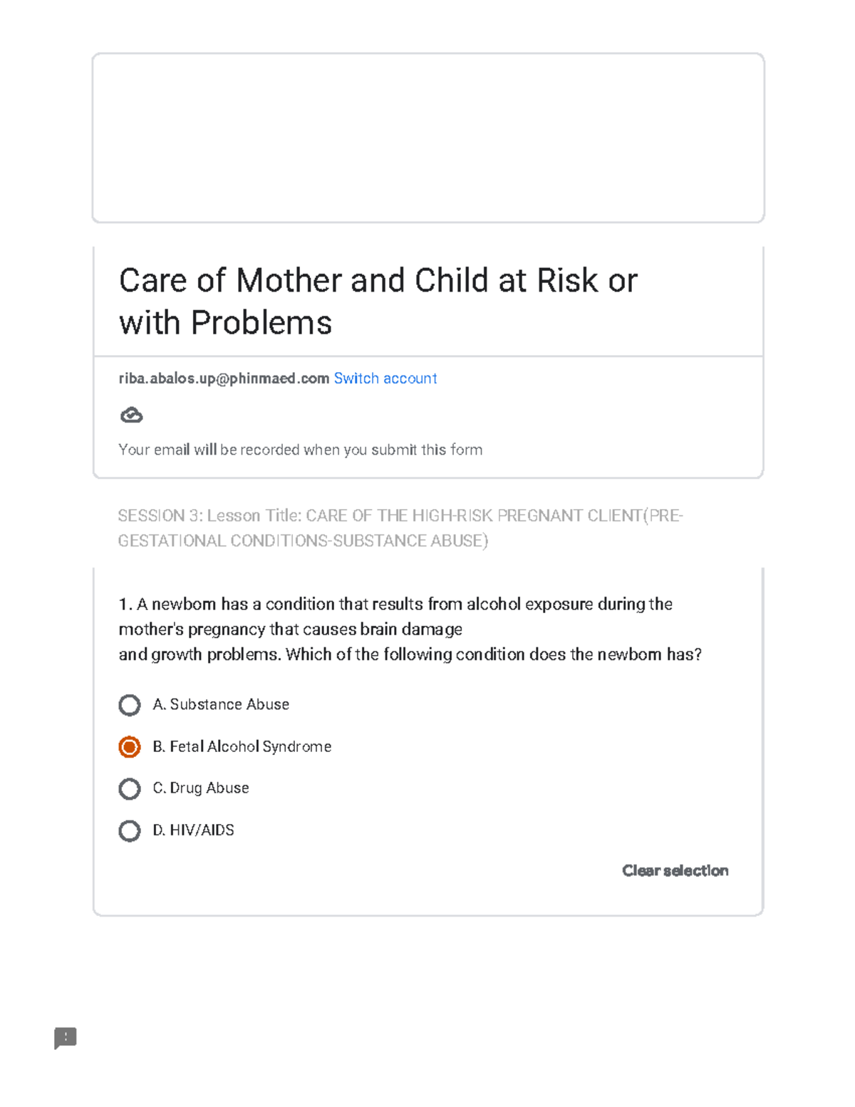 Care of Mother and Child at Risk or with Problems sas 3 - SESSION 3 ...