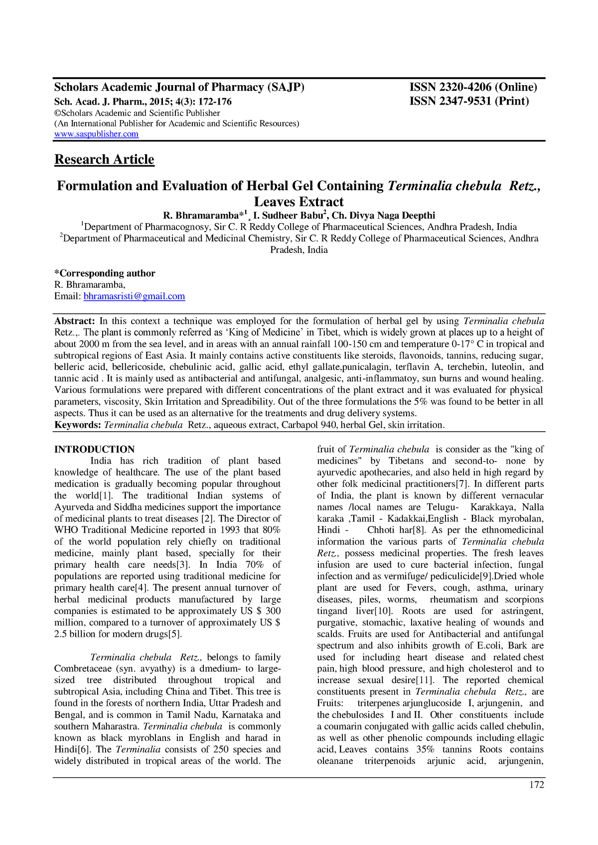 SAJP-43172-176 - This project work is formulation of terminalia chebula ...