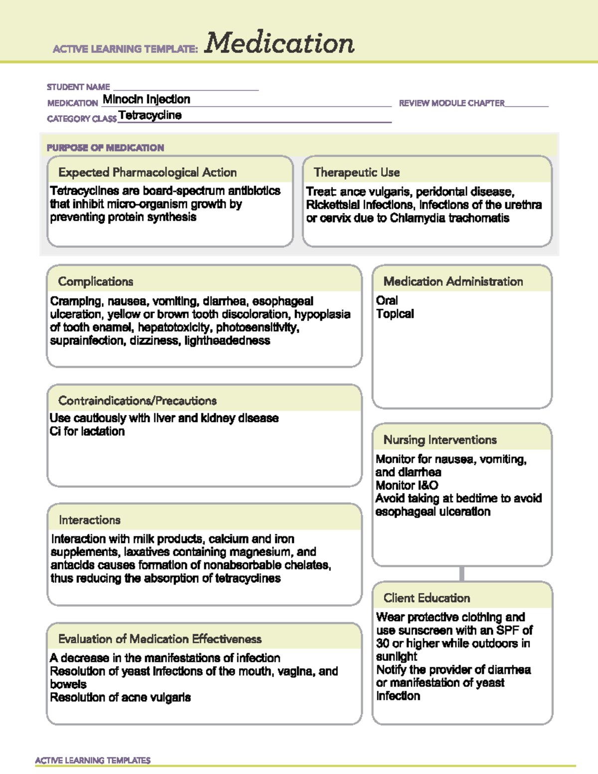 Minocin Injection - The pharmacology lecture notes over specific drugs ...