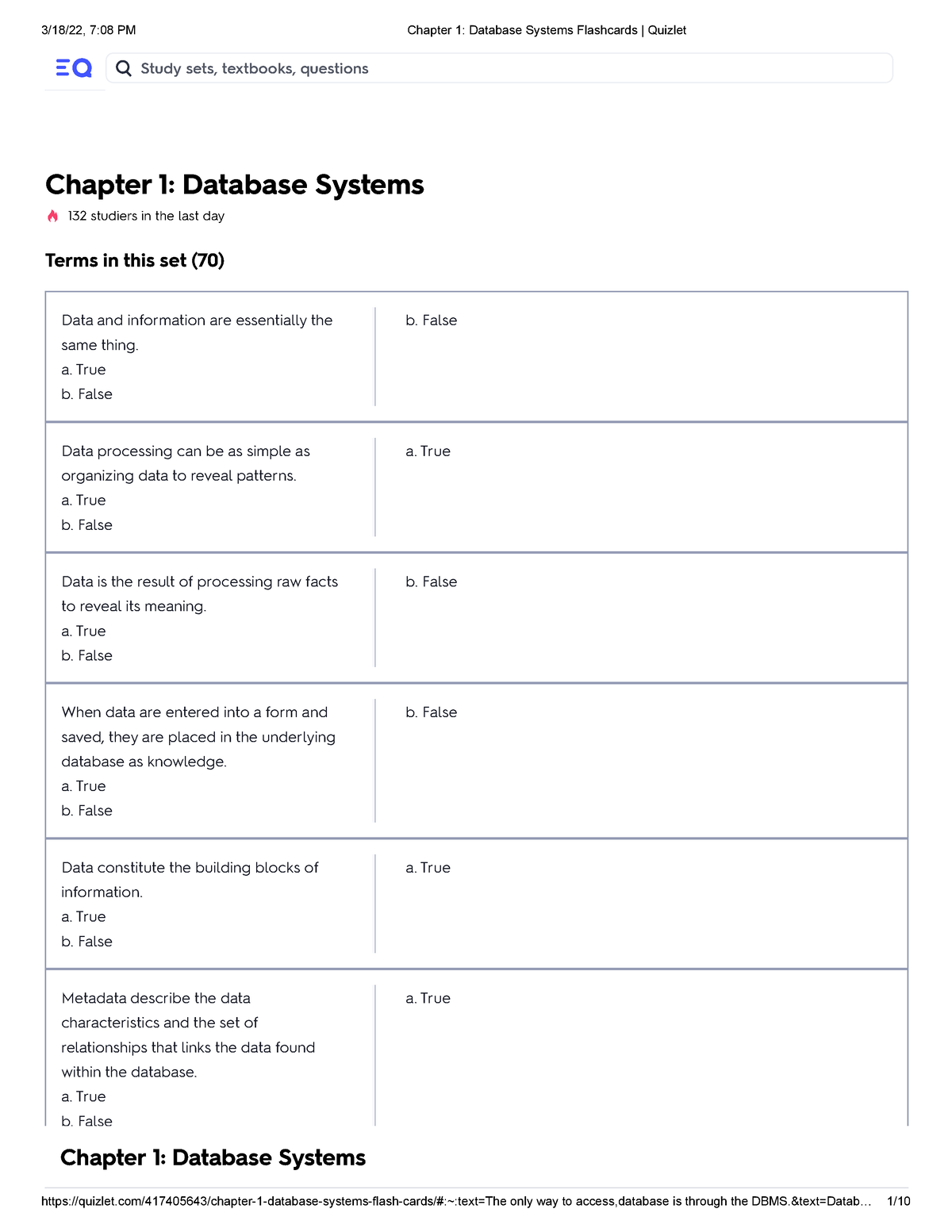 Chapter 1 Database Systems Flashcards Quizlet - Upgrade: Free 7-da... 1 ...