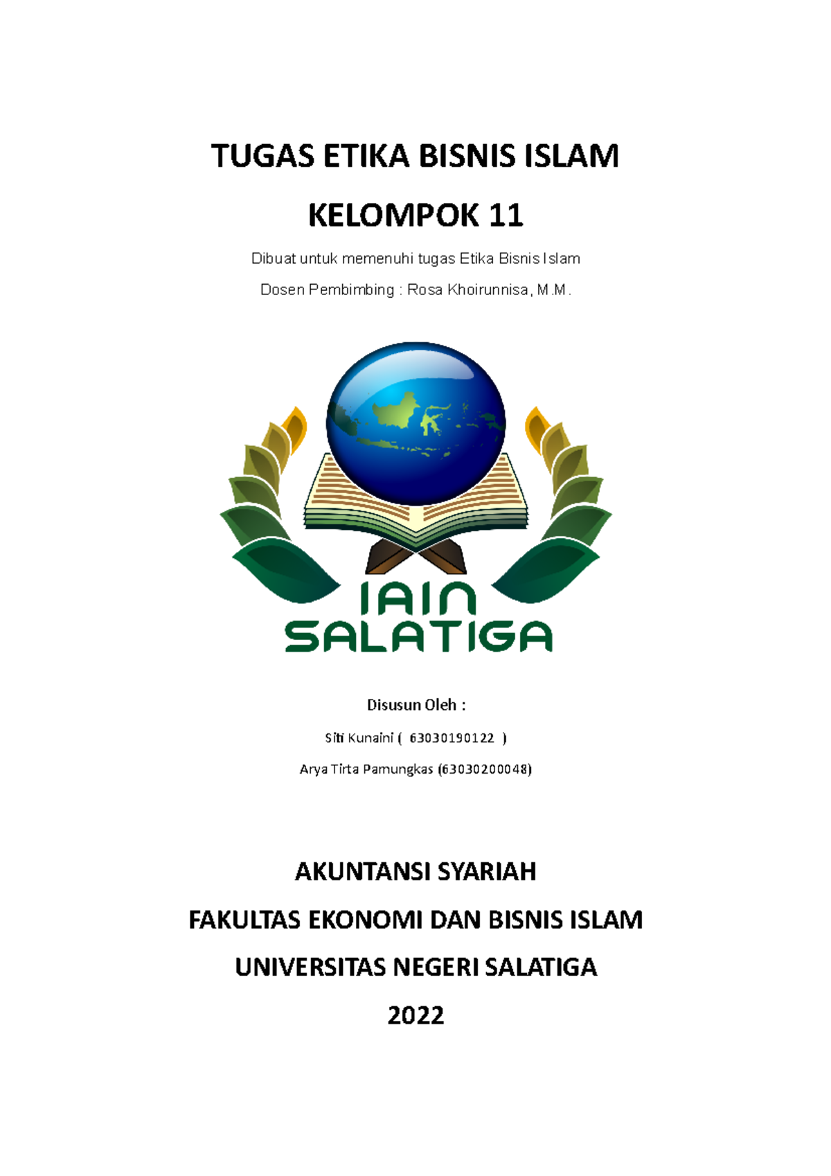 Kelompok 11 Etika Bisnis Islam - TUGAS ETIKA BISNIS ISLAM KELOMPOK 11 ...