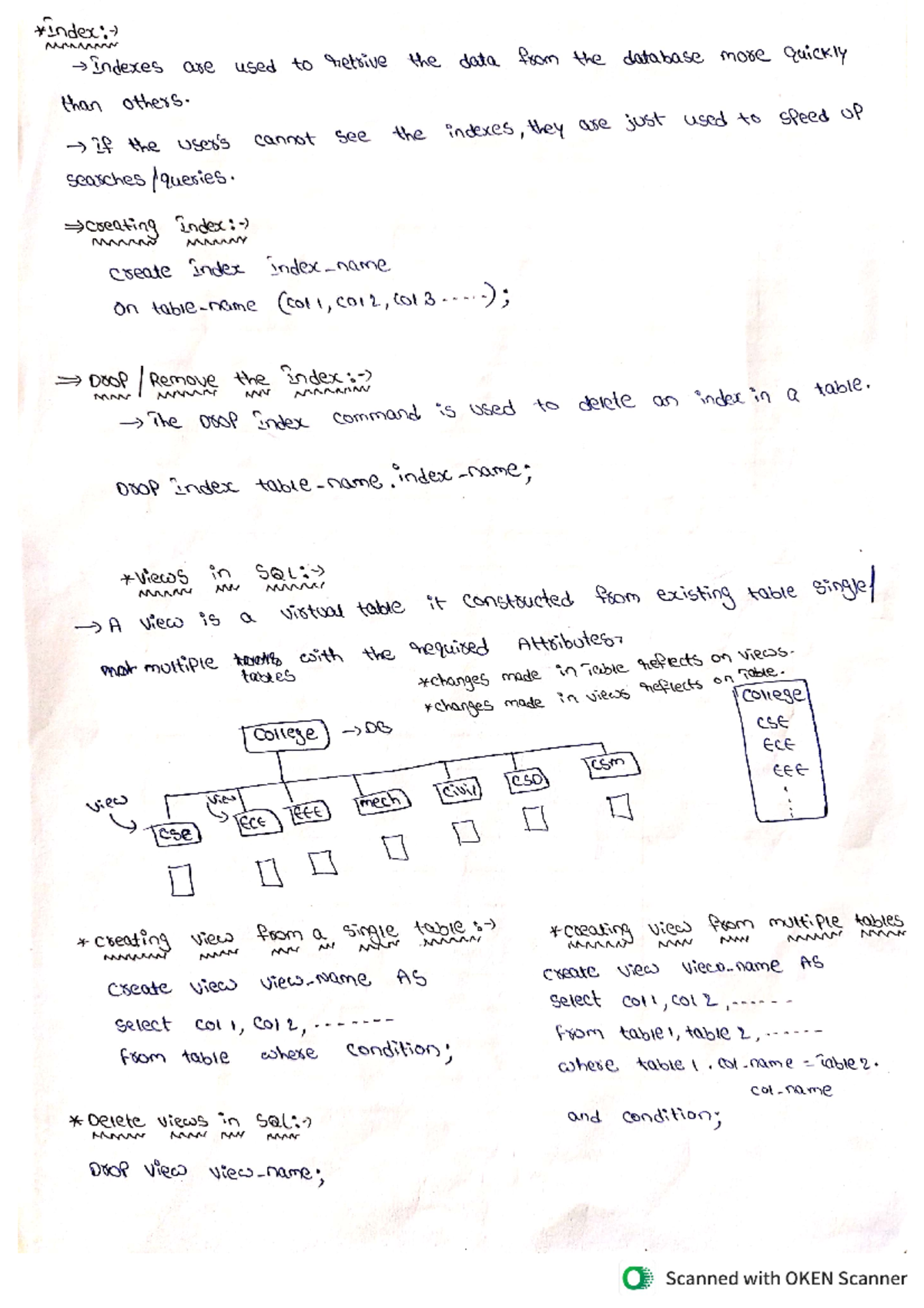 Sql - SQL notes - Indexes are used to retrive the data from the ...