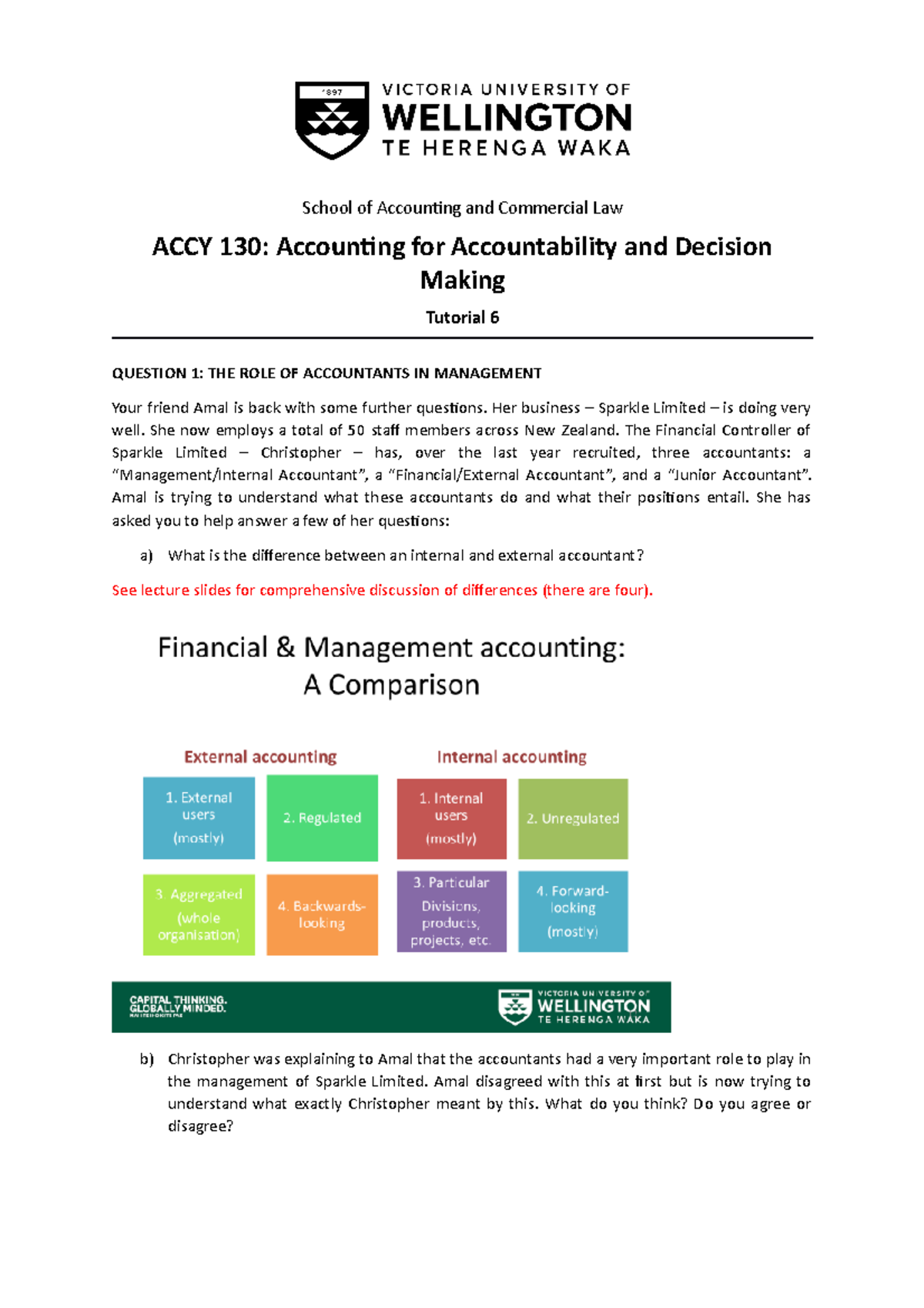 Tutorial 6 Solutions cost accounting School of Accounting and