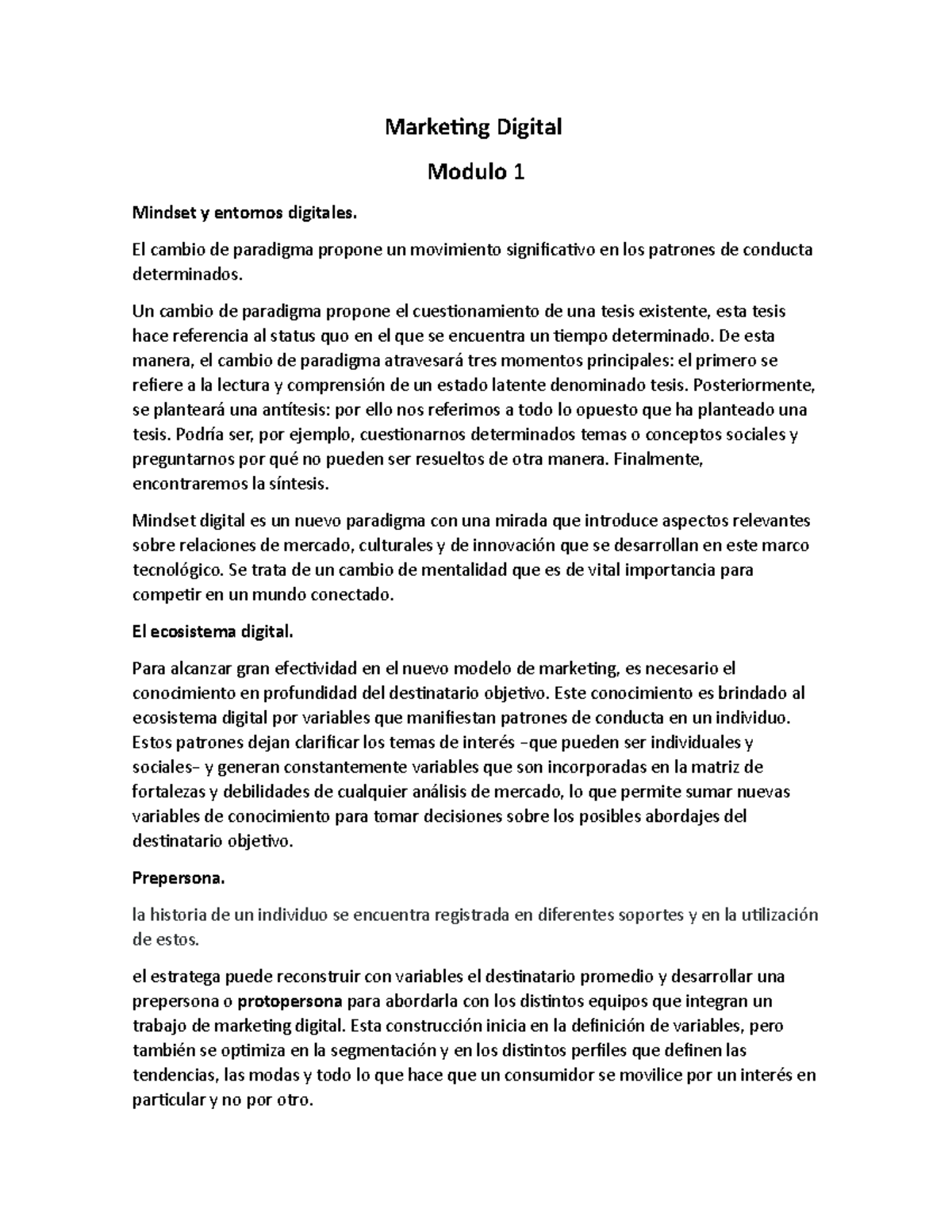 Marketing Digital - Mod 1 reusmen - Marketing Digital Modulo 1 Mindset ...