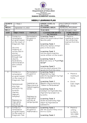 WLP WEEK 5 MG 1 TO 3 - wweh - Republic of the Philippines Department of ...