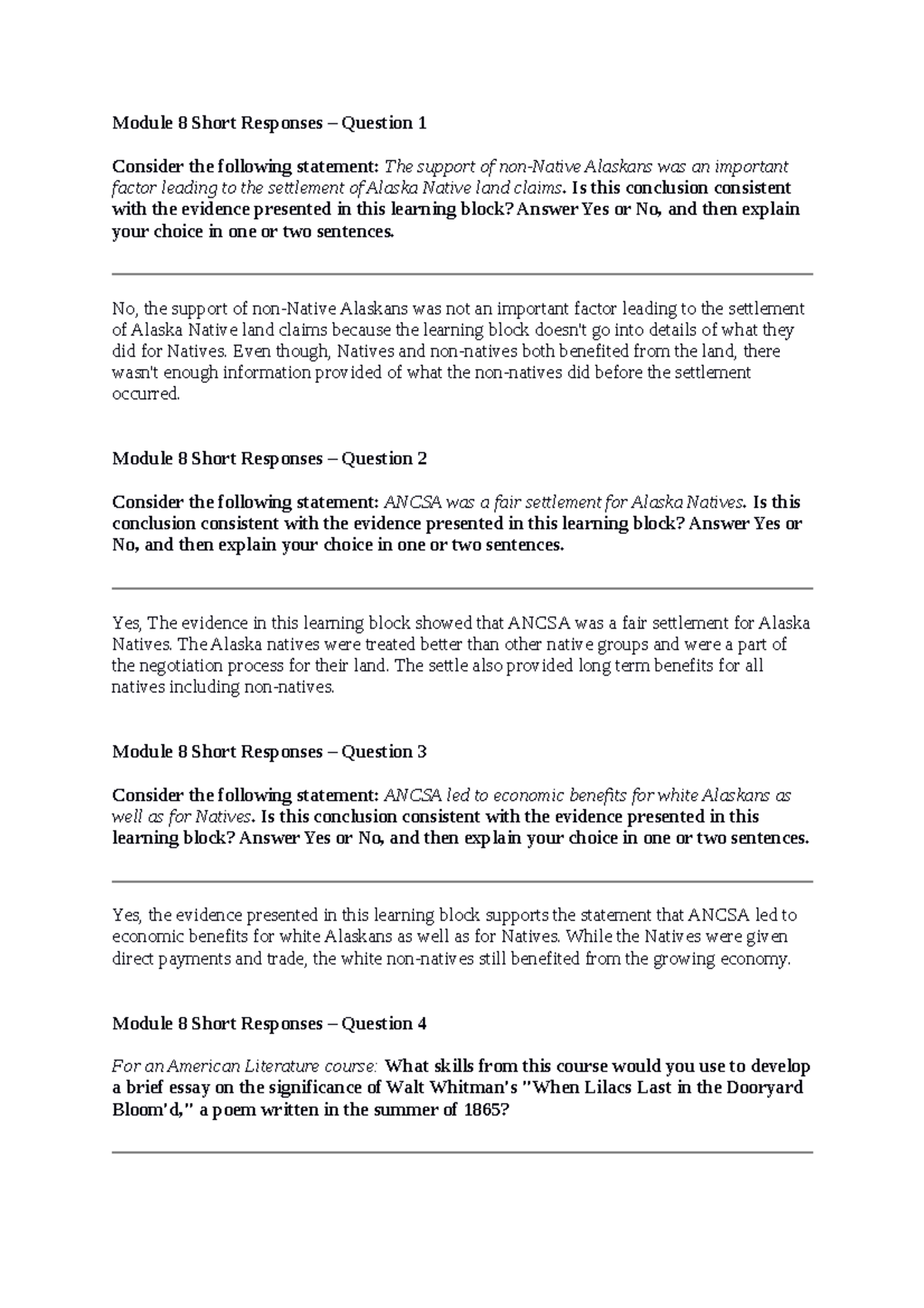 HIS 200 Applied History-8 - Module 8 Short Responses – Question 1 ...
