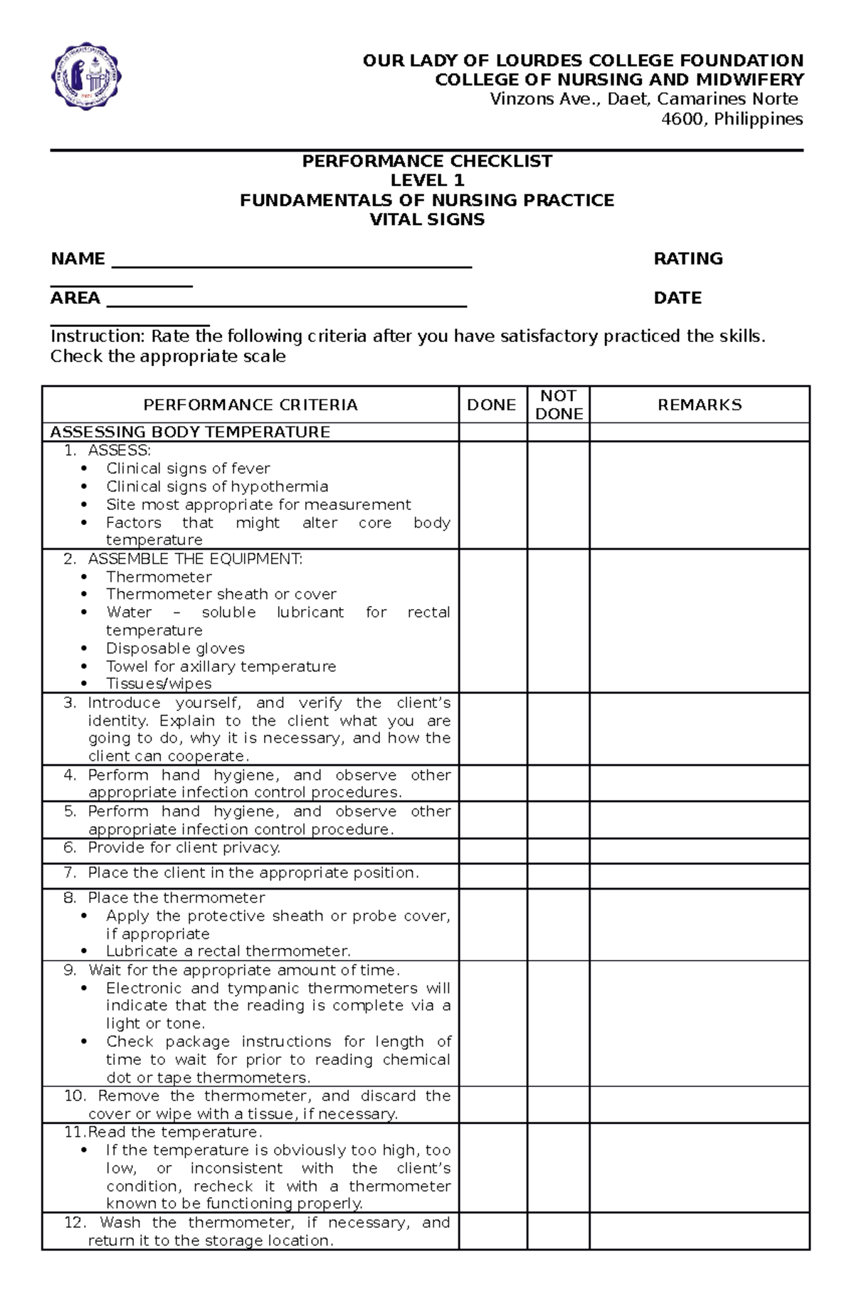 6-vital-signs-return-demo-checklist-our-lady-of-lourdes-college