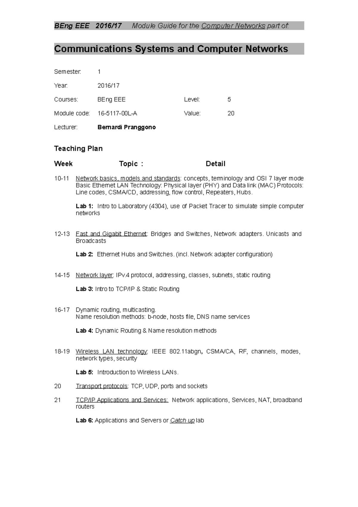 Comm Sys Comp Net 16 - Summary communication systems and computer ...