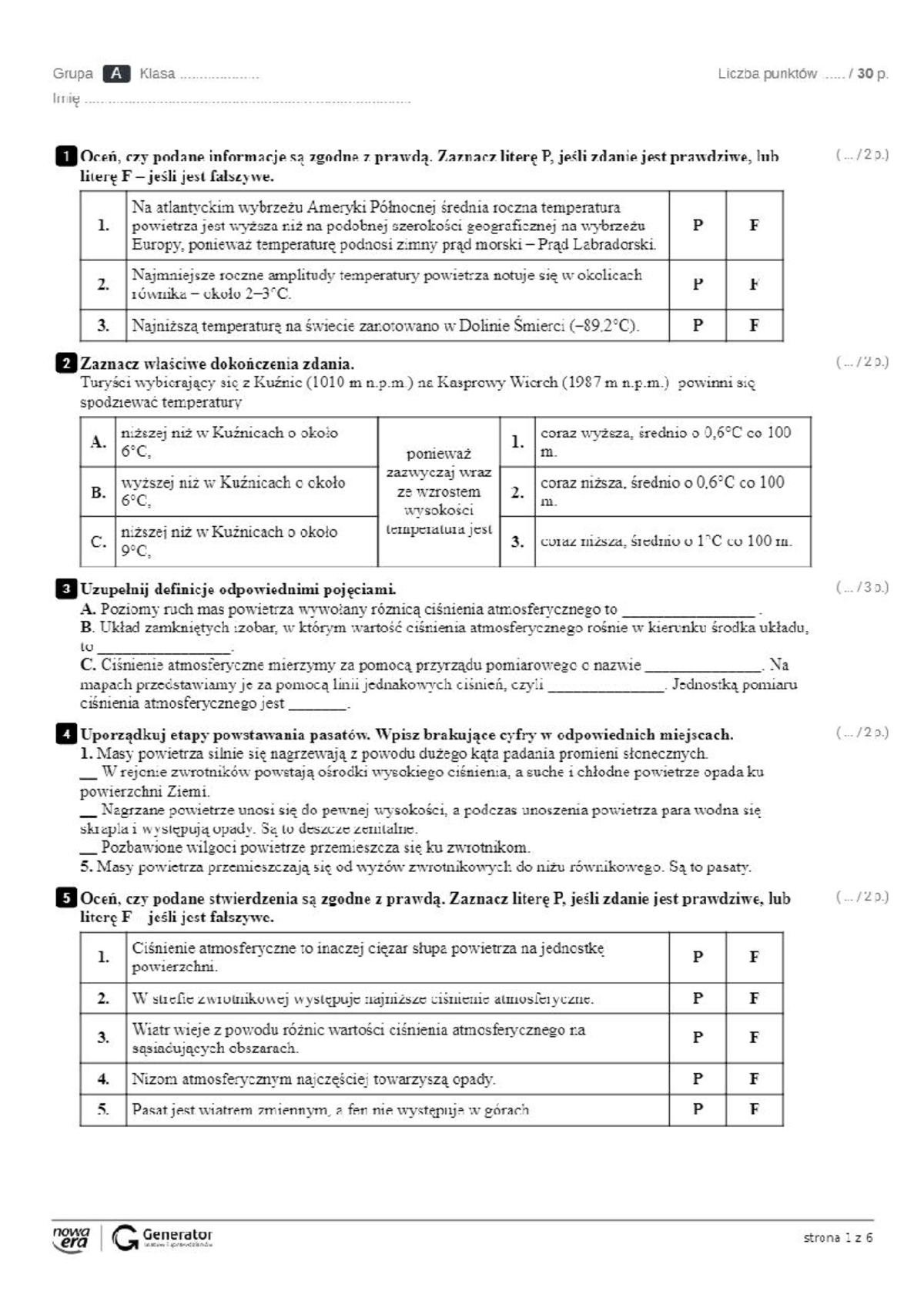 Oblicza Geografii 1 Sprawdzian Endosfera