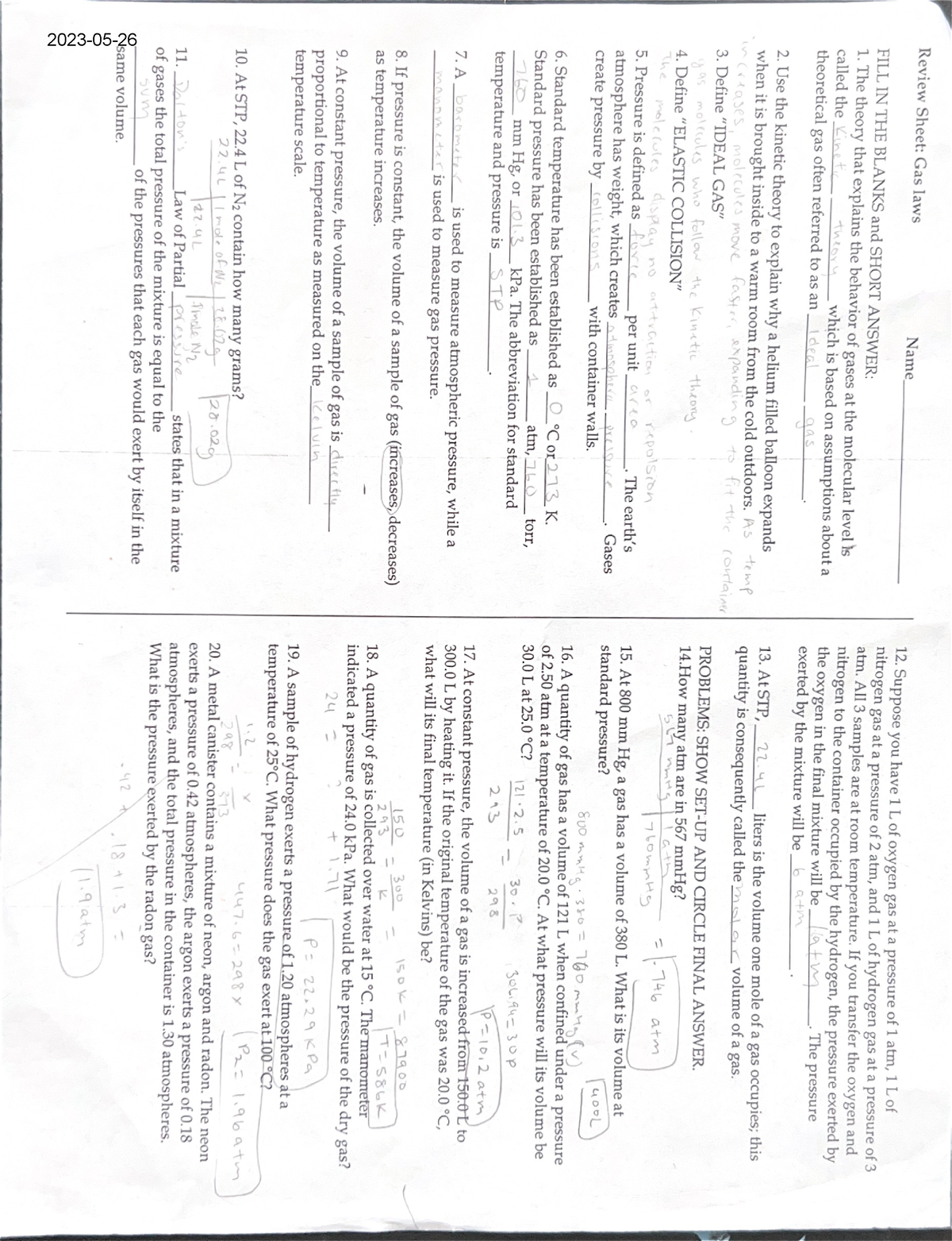 gas-laws-review-sheet-2023-05-studocu