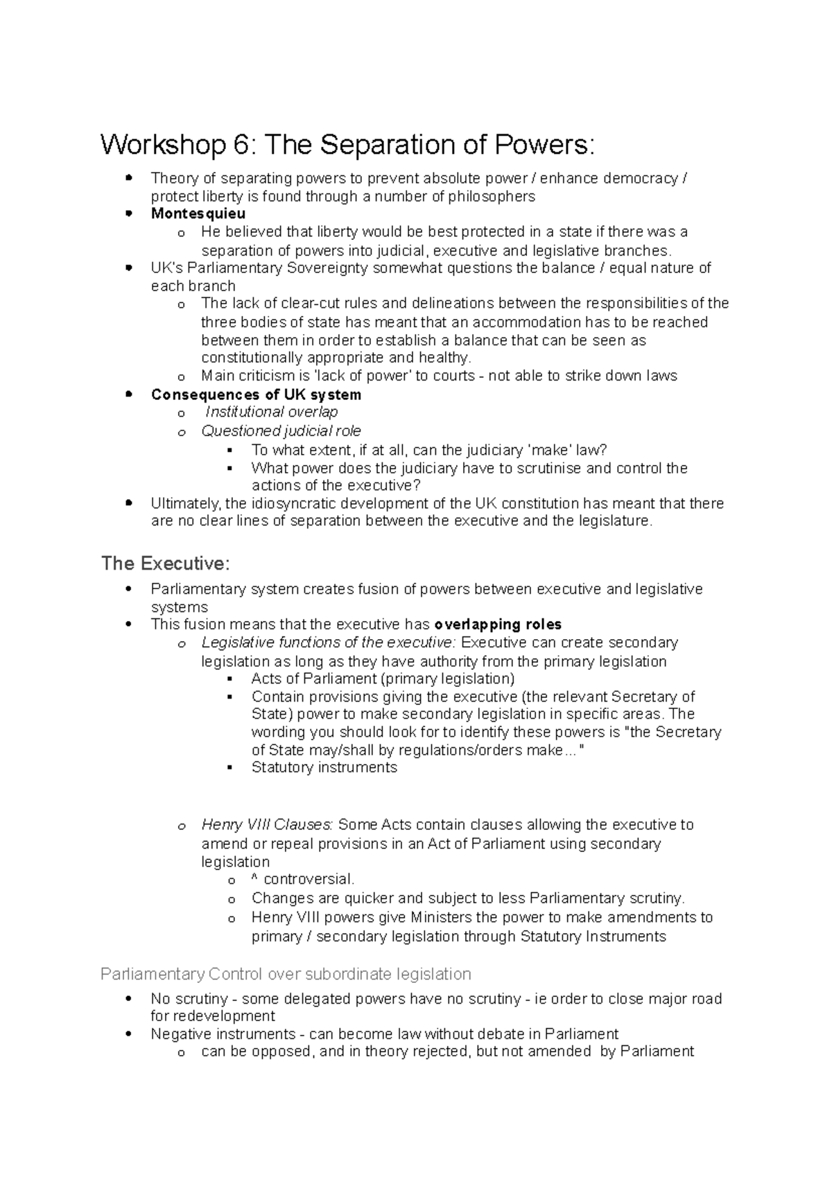 Public I WS6 Prepare - Workshop 6: The Separation Of Powers: Theory Of ...