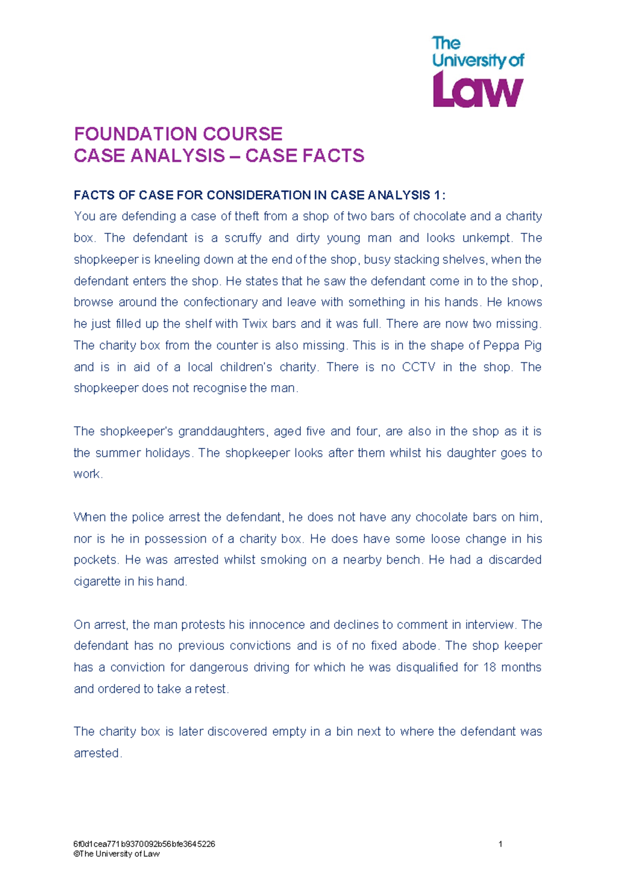 ethics case analysis - FOUNDATION COURSE CASE ANALYSIS – CASE FACTS ...