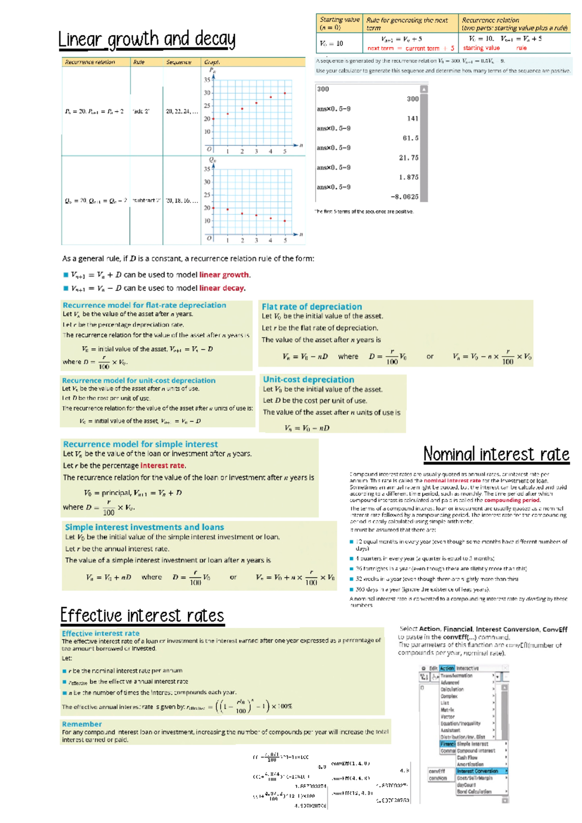 Chapter 8 Notes - NA000 - Linear growth and decay Nominal interest rate ...