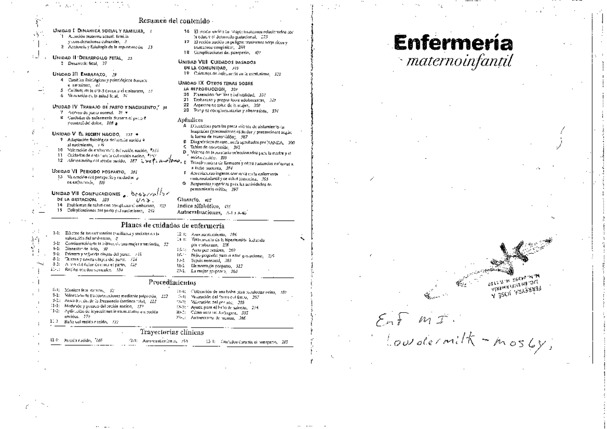Enfermeria maternoinfantil libro - Enfermería en Salud Materno Infantil