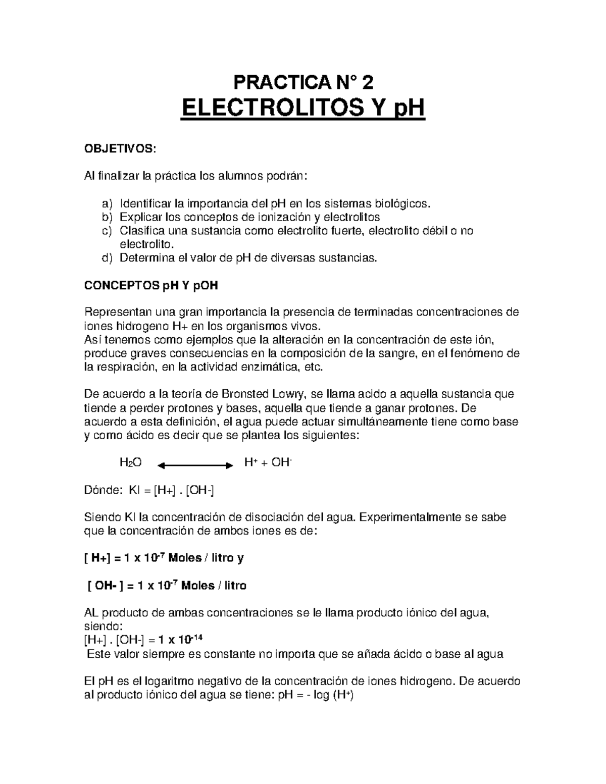 2024 Practica NO.3 Electrolitos Y P H - PRACTICA N° 2 ELECTROLITOS Y PH ...