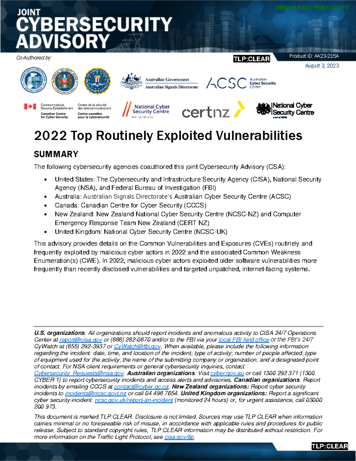 2022 Vulnerabilities pdf 1694607008 - U. organizations: All ...