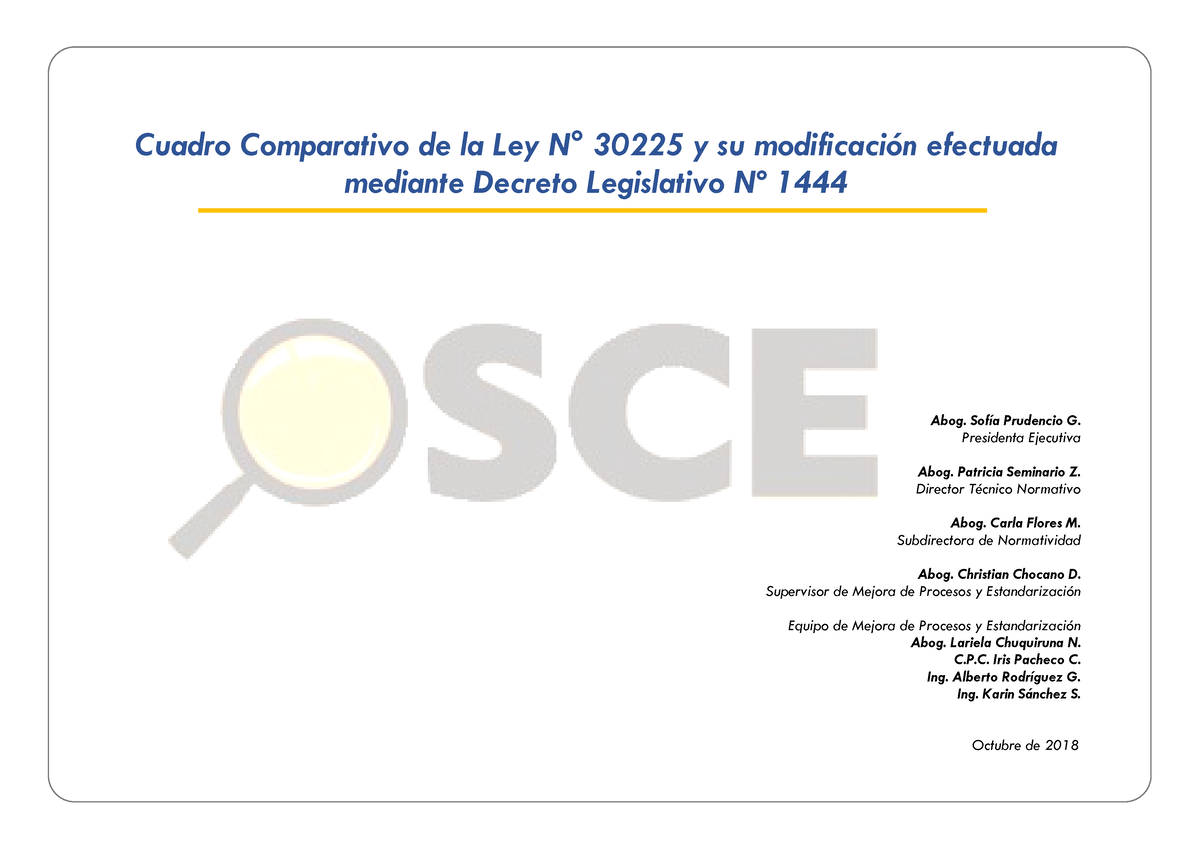 Cuadro Comparado Ley 30225 DL 1444 Vf - Cuadro Comparativo De La Ley N∞ ...