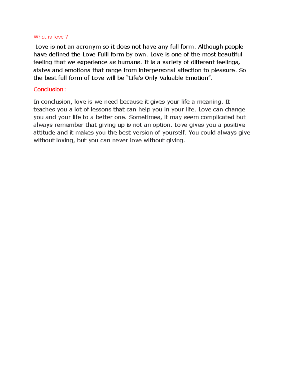 GEP5 Thuyết trình Thuyết trình What is love? Love is not an acronym