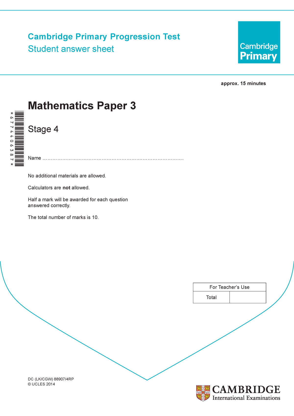 Maths Stage 4 03 AB 4RP AFP - 6774406387 DC (LK/CGW) 88907/4RP© UCLES ...