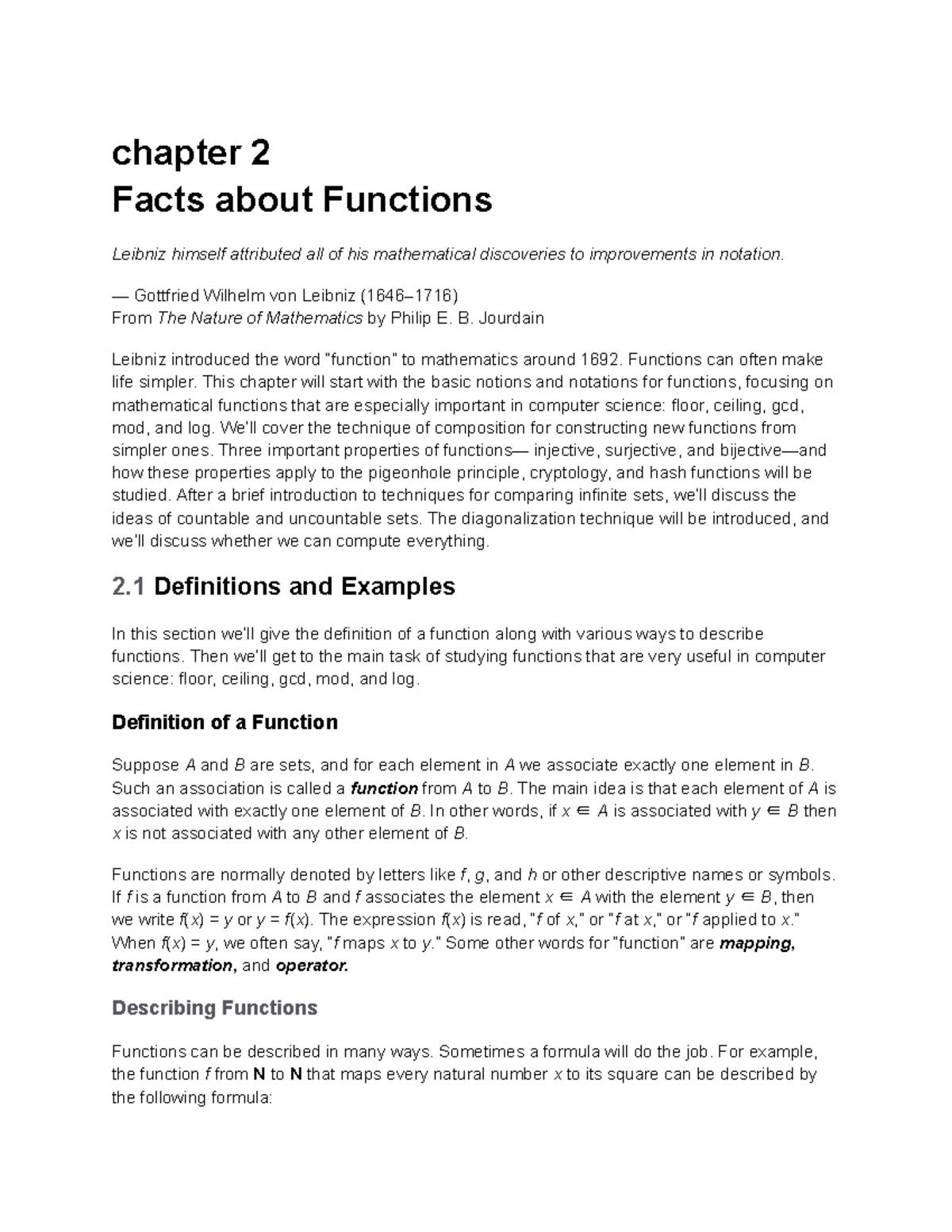 Chapter 2 - Functions in CSC 350 - chapter 2 Facts about Functions ...