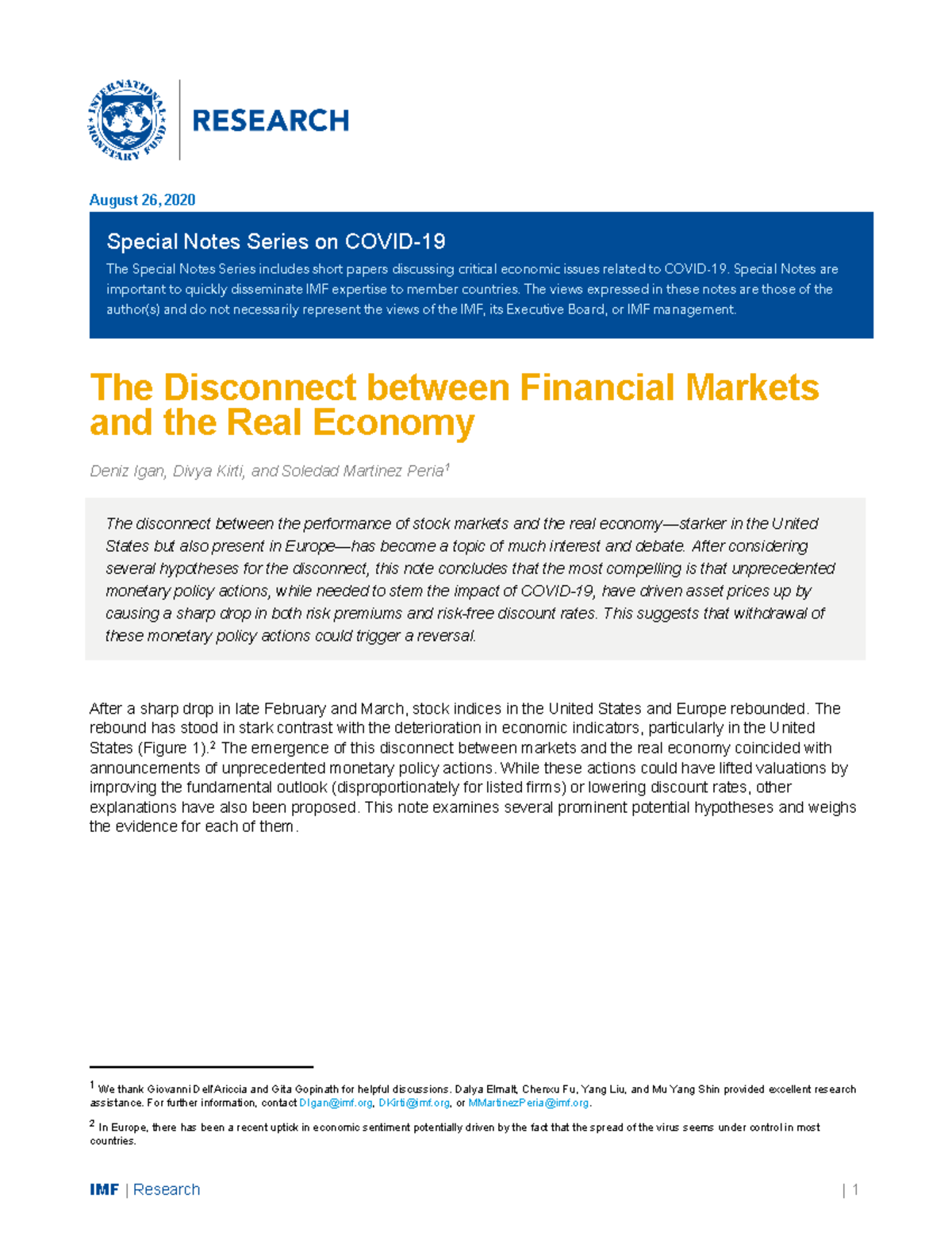 En special series on covid 19 the disconnect between financial markets ...