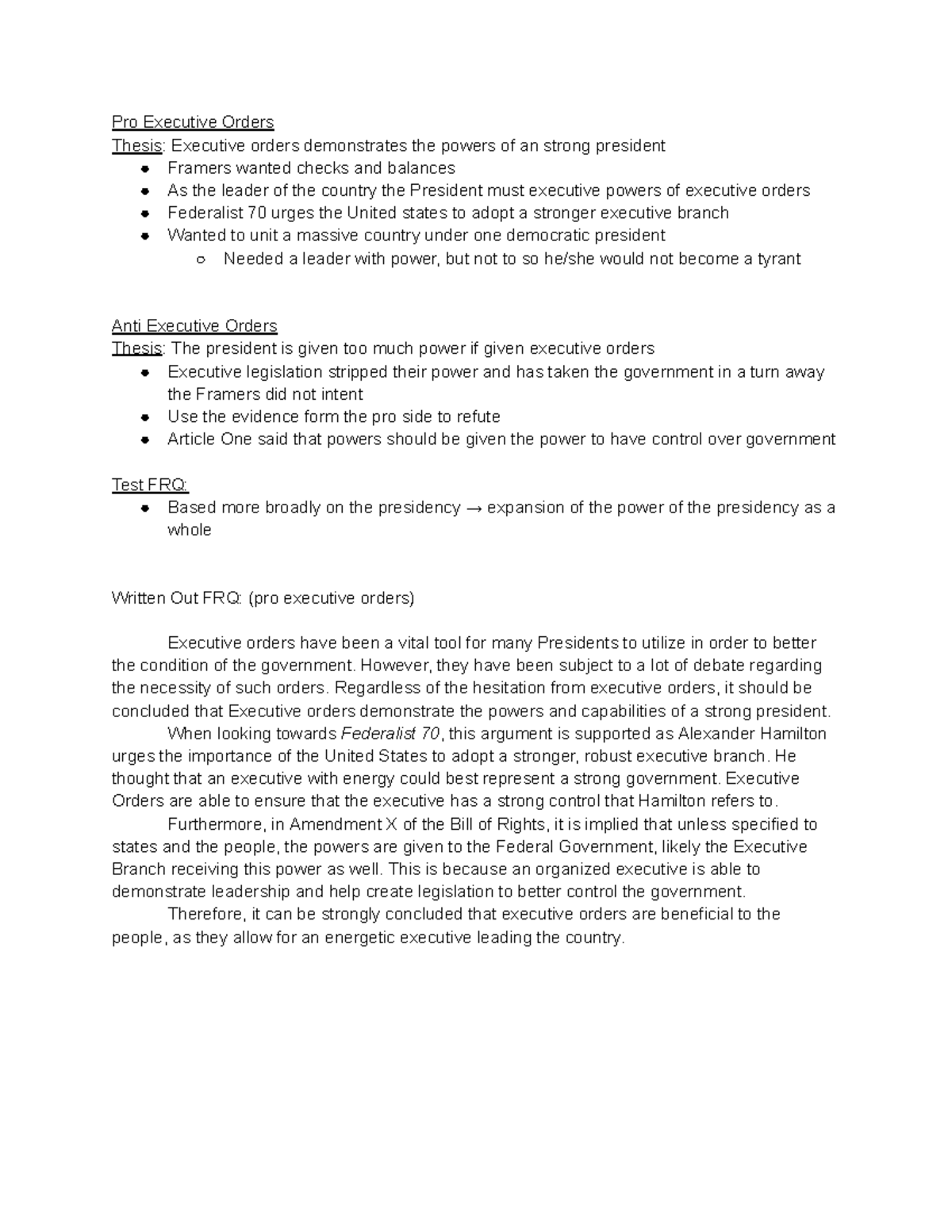 argumentative essay frq ap gov rubric