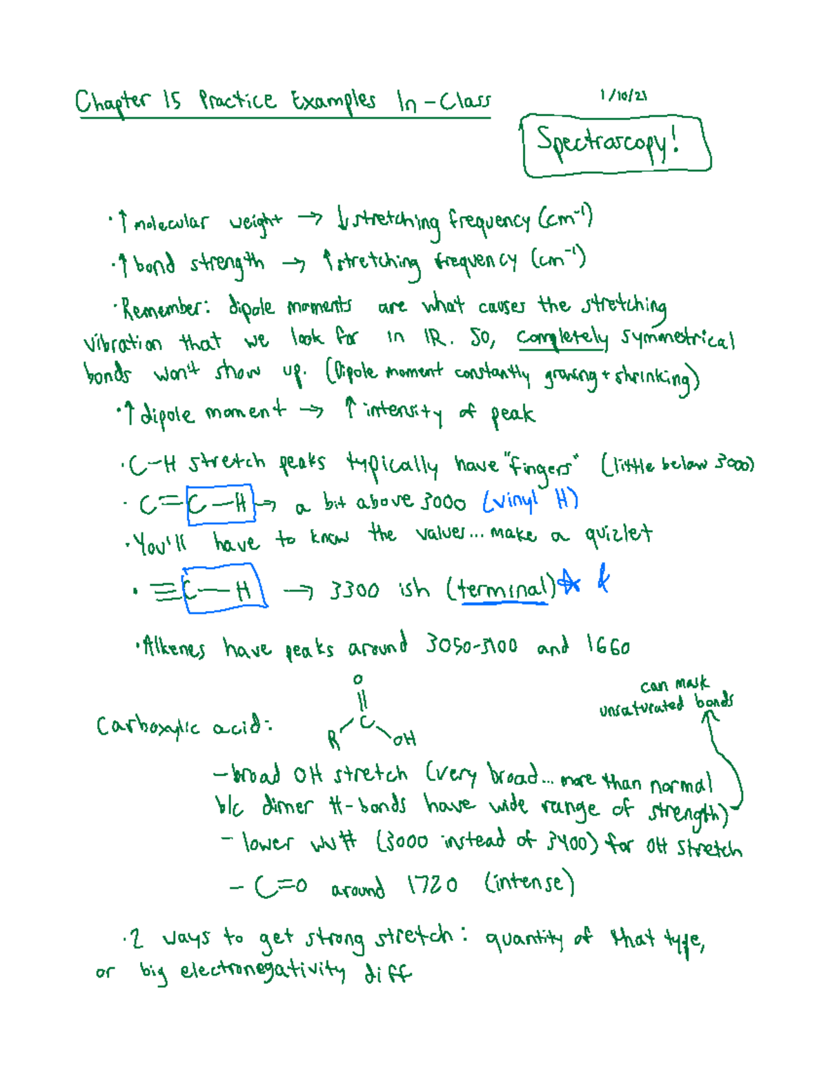 Chapter 15 Spectroscopy 2 Chapter 15 Practice Examples In Class 1 10