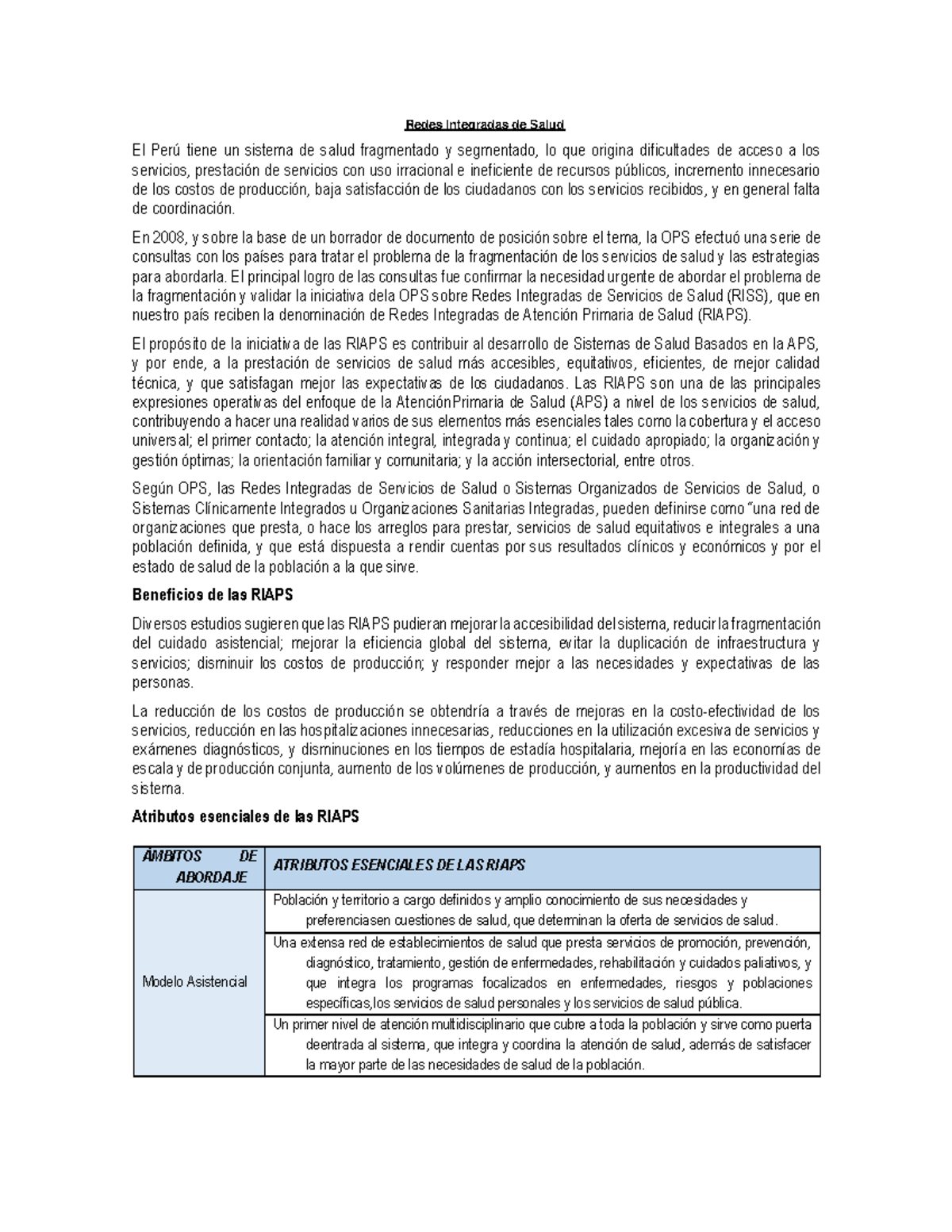 Redes Integradas DE Salud - Redes Integradas de Salud El Perú tiene un ...