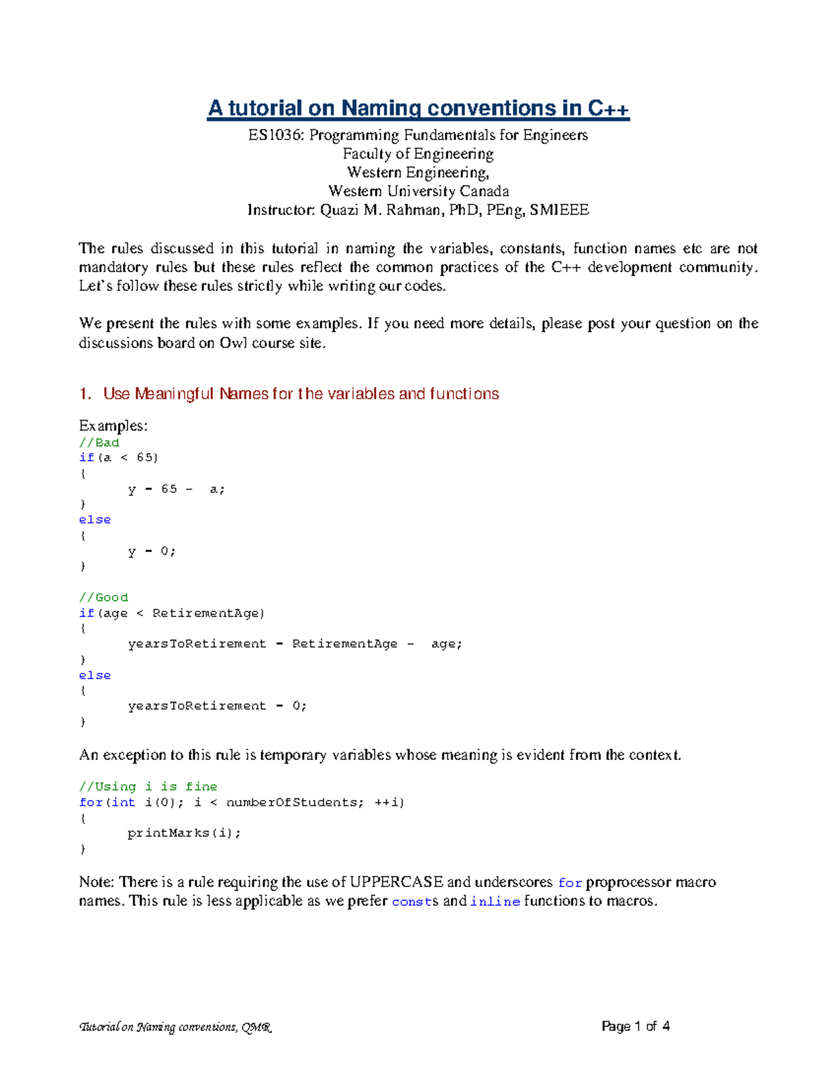 1036 Naming Conventions - A tutorial on Naming conventions in C++ ...