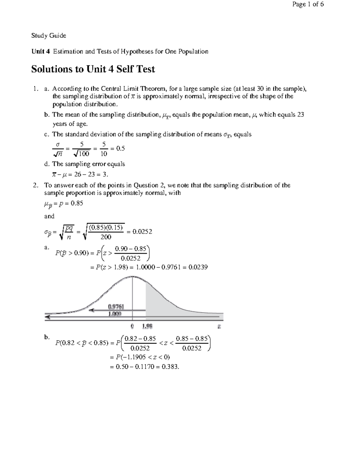 Unit4solutions - Solutions To Unit 4 Course Work - Study Guide Unit 4 ...