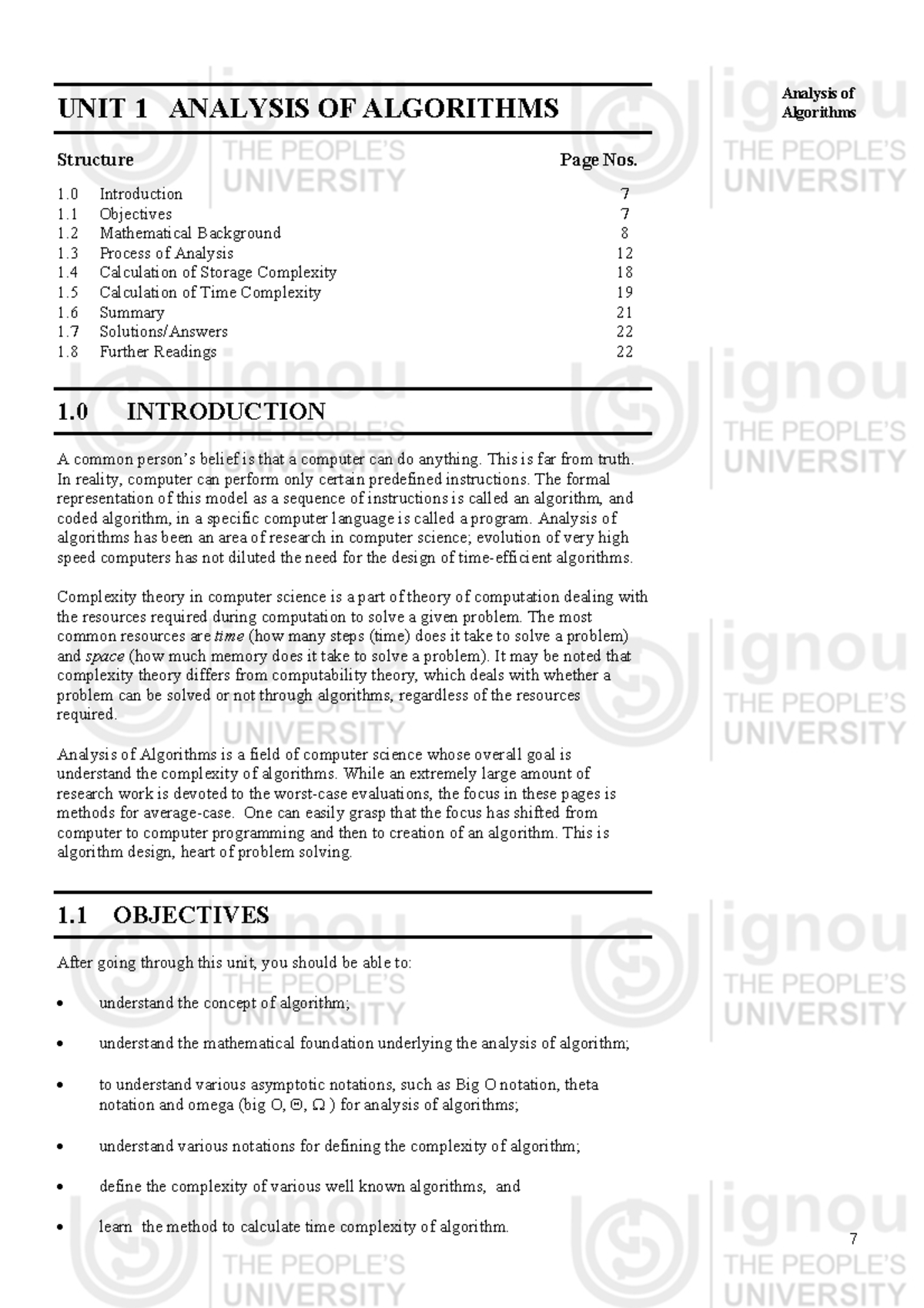 Unit-1 Analysis of Algorithms - Analysis of Algorithms UNIT 1 ANALYSIS ...