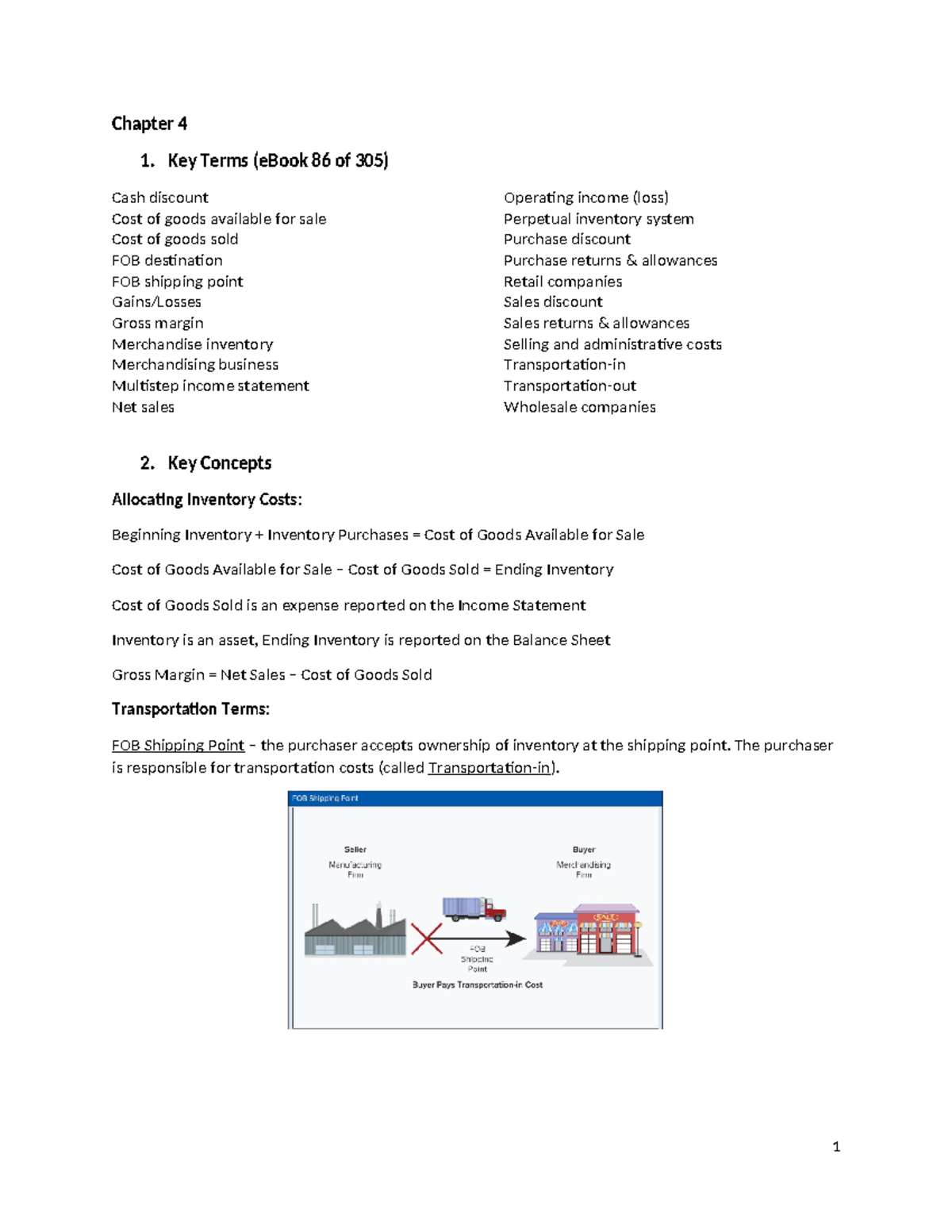 ACCT+2301+Test+1+Review - Chapter 4 1. Key Terms (eBook 86 of 305) Cash ...