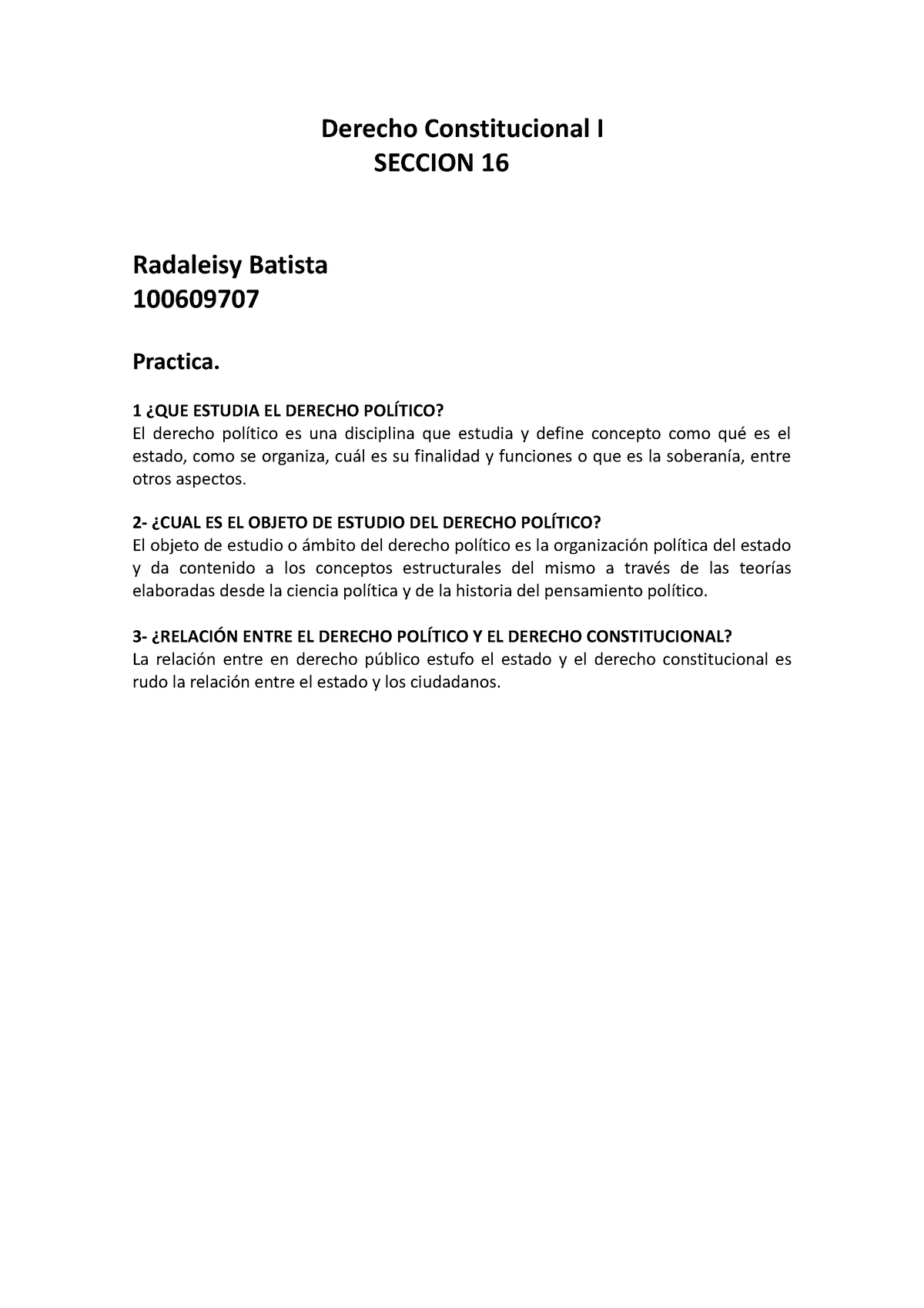 Derecho Constitucional Práctica 1 - Derecho Constitucional I SECCION 16 ...