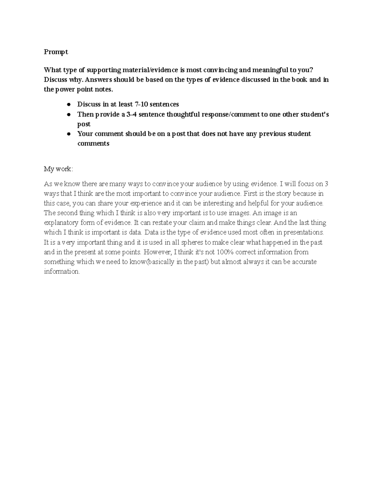 Discussion Supporting Evidence Prompt What type of supporting