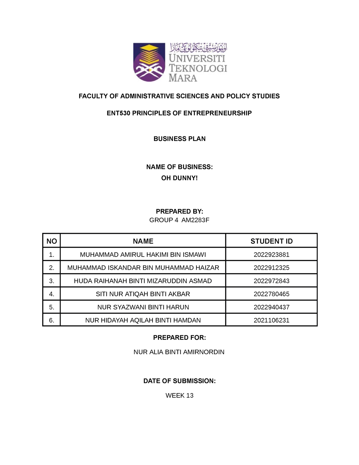 business plan seminar tum