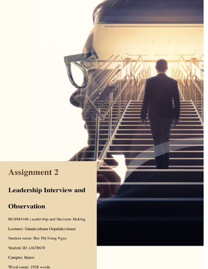 A2: Leadership Research and Critical Reflection - BUSM4188 - RMIT ...