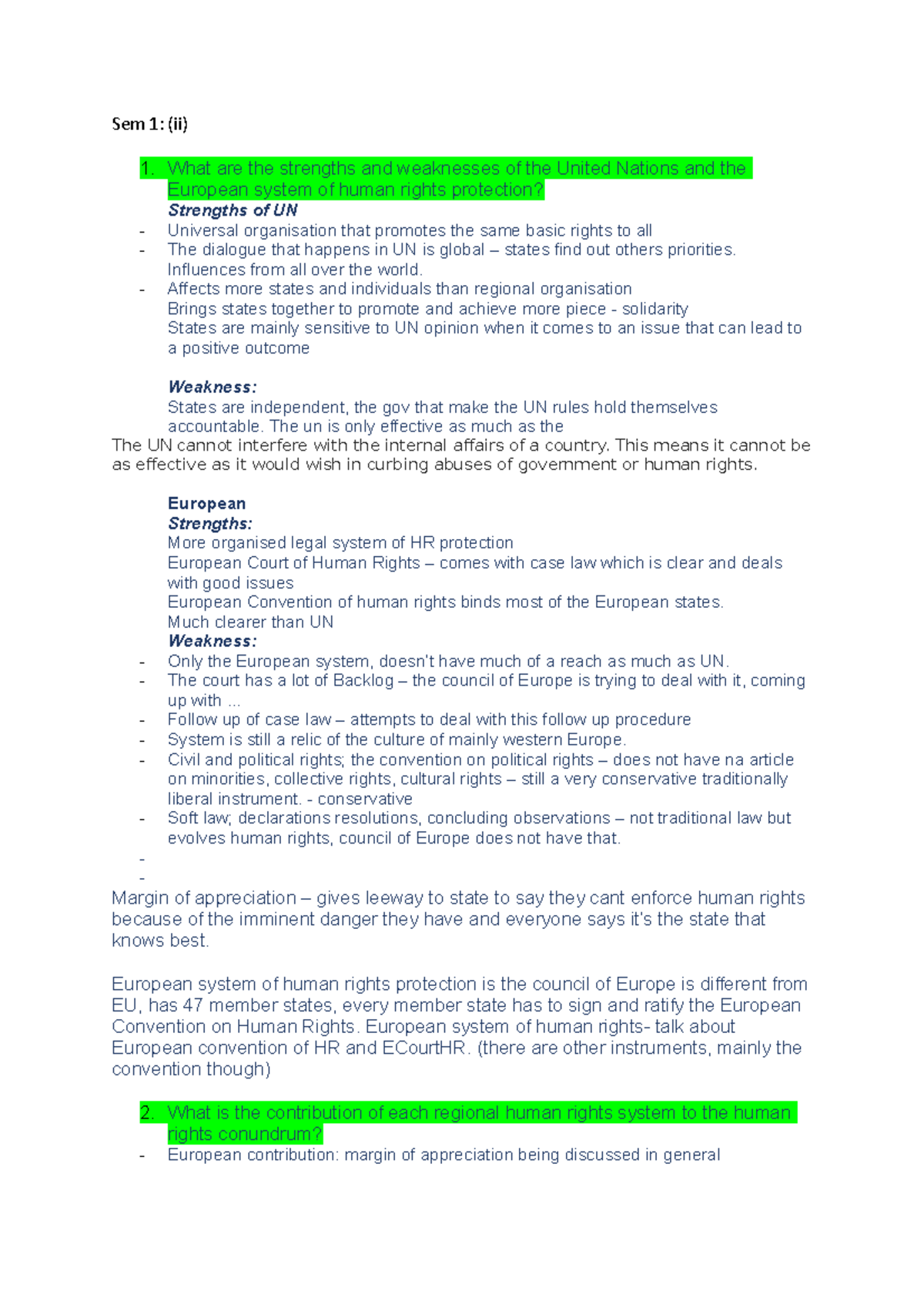 Ihr 10 - lecture, revision and seminar notes preparation for exams ...