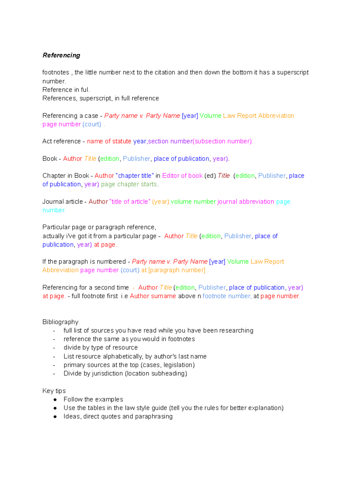 Library Quiz - Google Docs - Referencing footnotes , the little number ...