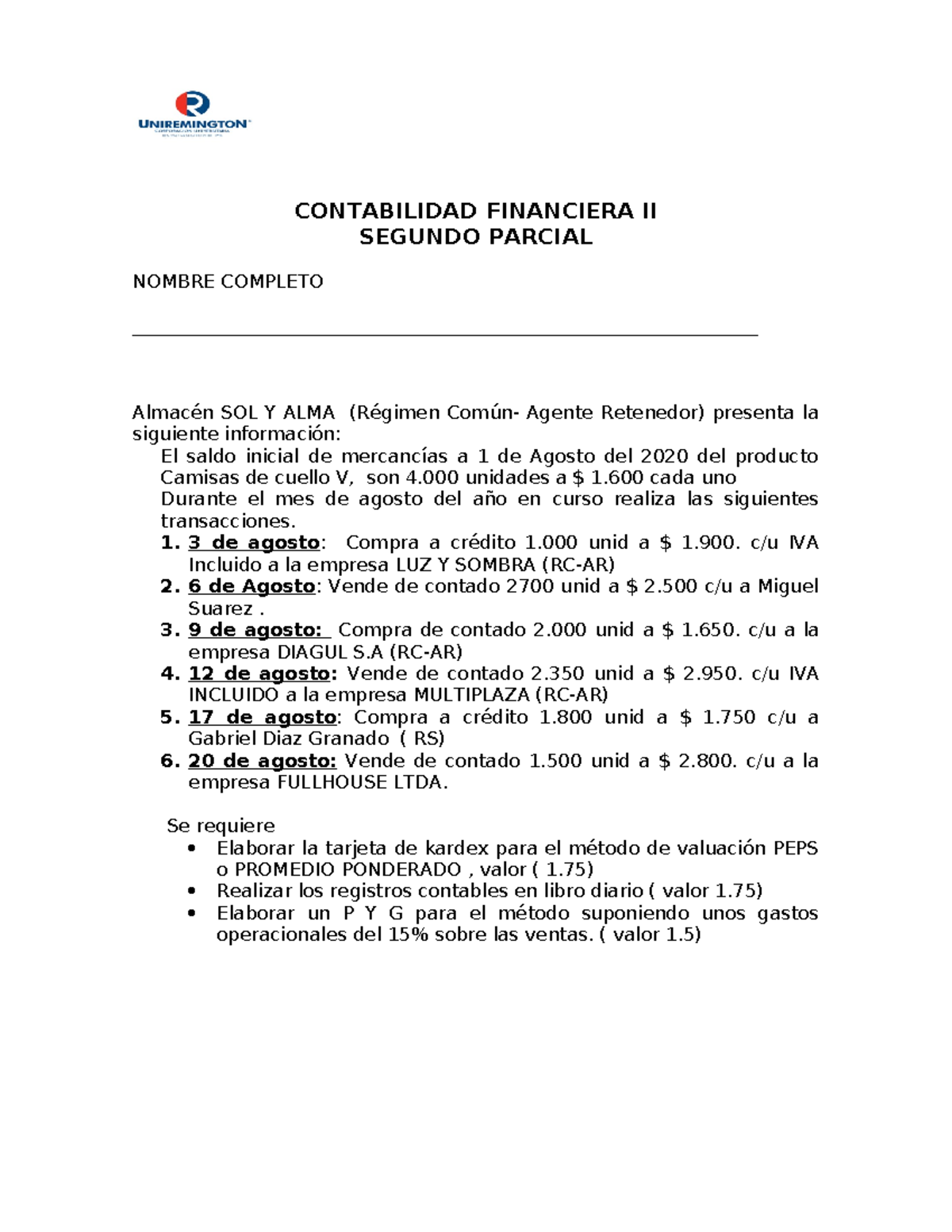 2do parcial - apuntes - CONTABILIDAD FINANCIERA II SEGUNDO PARCIAL ...