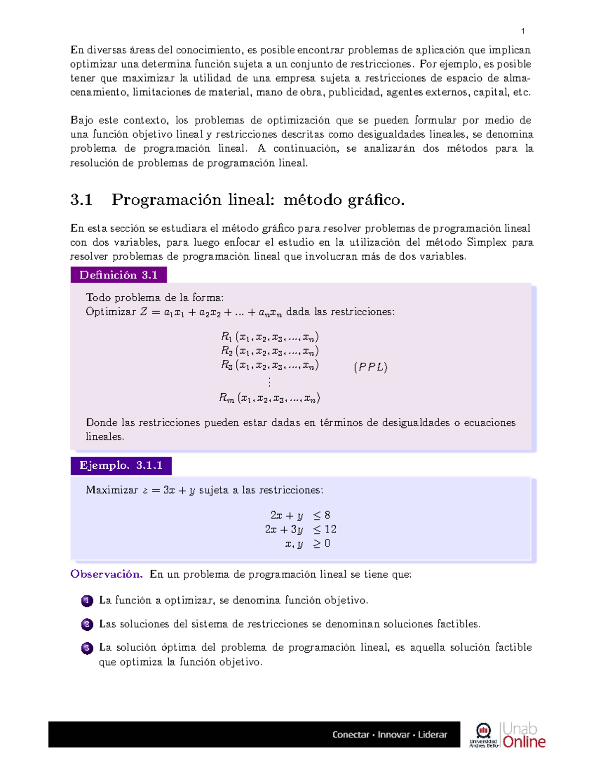 08 Programacion Lineal - En diversas áreas del conocimiento, es posible ...