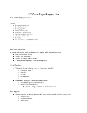 HCI Proposal Example Note 1 - UR-EATS/BB PROJECT PROPOSAL Concept video ...