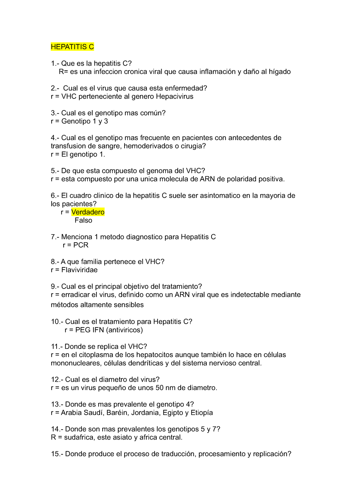 Hepatitis C - HEPATITIS C 1.- Que Es La Hepatitis C? R= Es Una ...