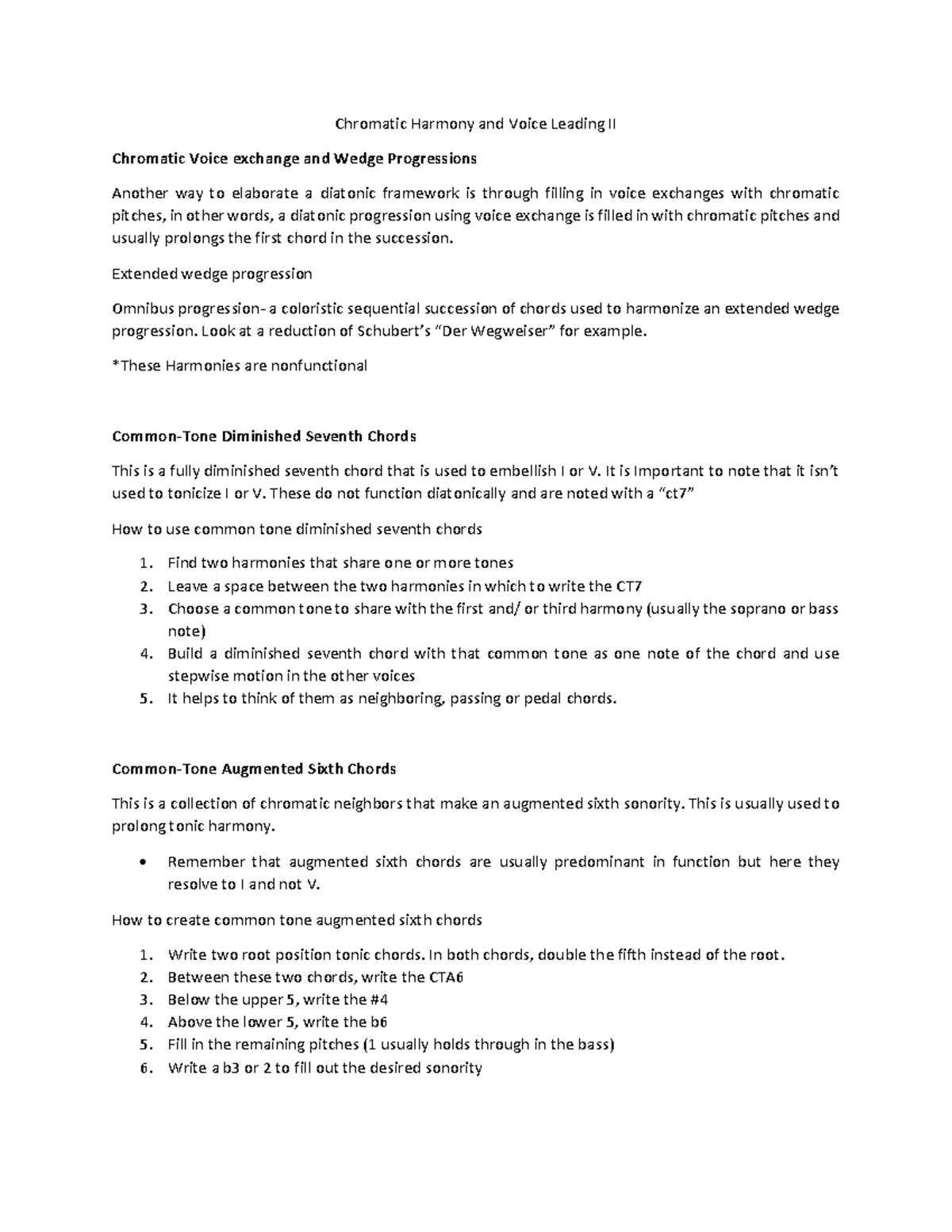 Overview of Chromatic harmony II - Chromatic Harmony and Voice Leading ...