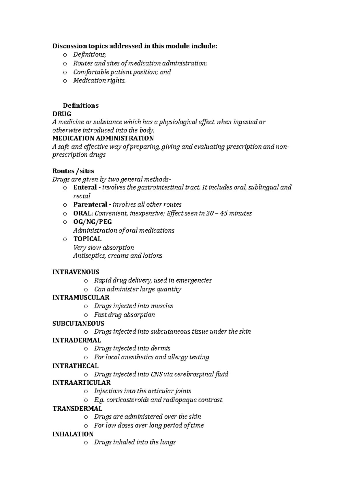 Meddicationroutes - medication administration - Discussion topics ...