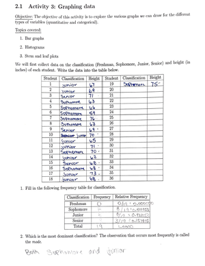 statistics 201 homework number 2 - STAT 201 - \ I R. I dso -i-1 > t?-2 ...