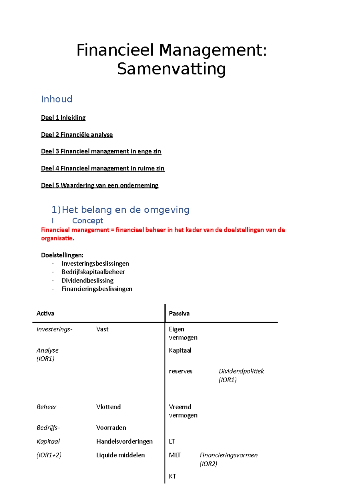 FM- Samenvatting-kopie - Financieel Management: Samenvatting Inhoud ...