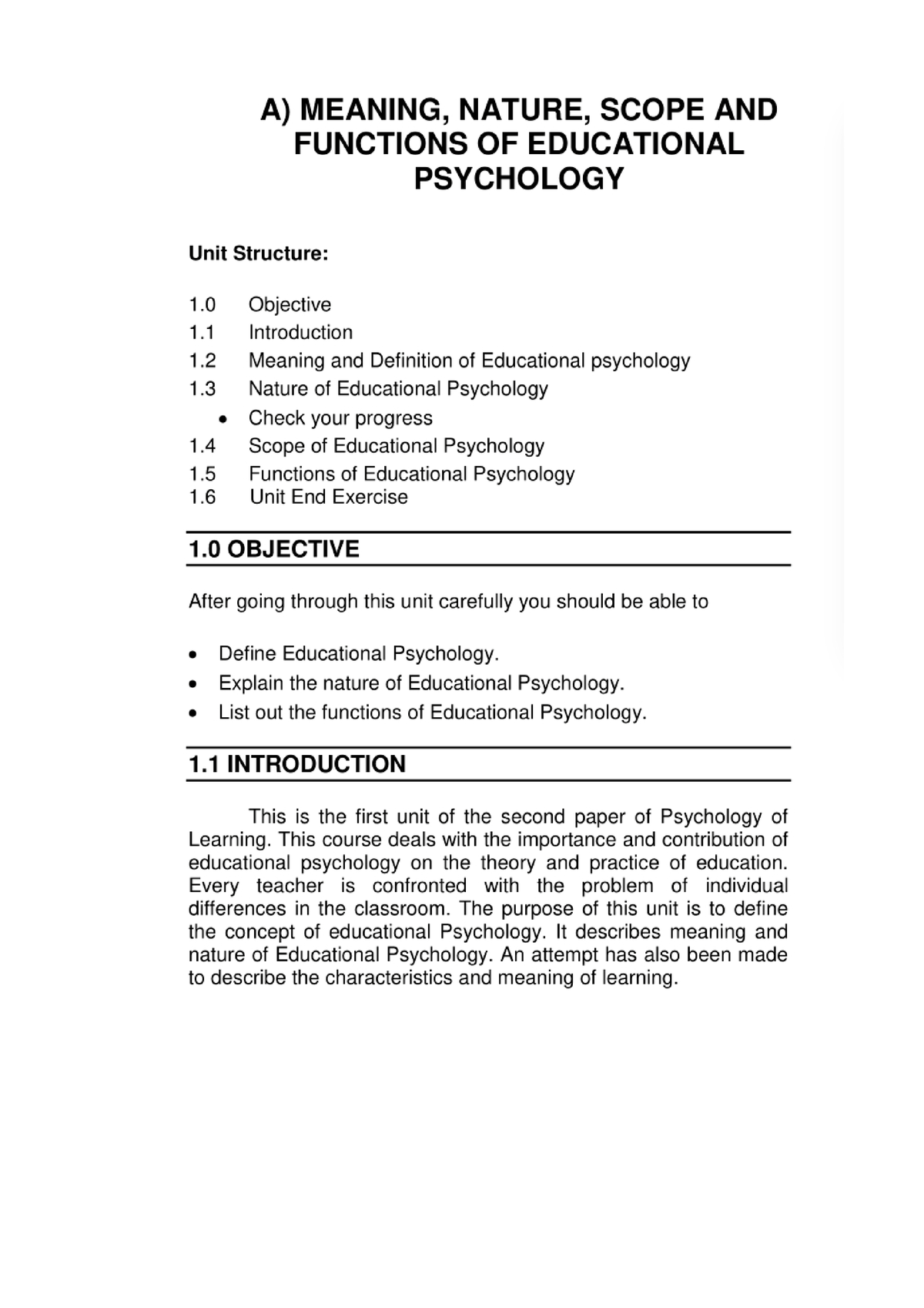 Educational Psychology - B.Ed - Studocu