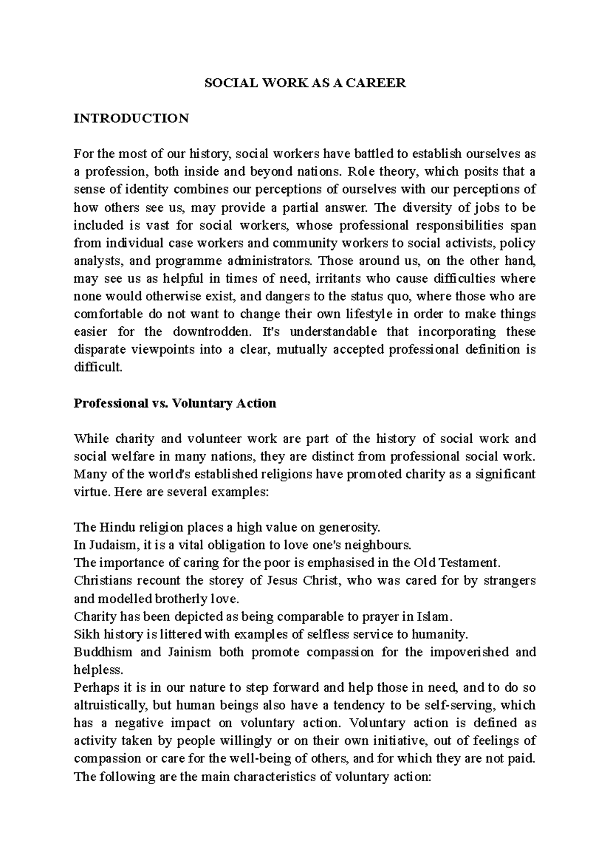 Social WORK AS A Career - Lecture notes 7 - Social Case Work - Studocu